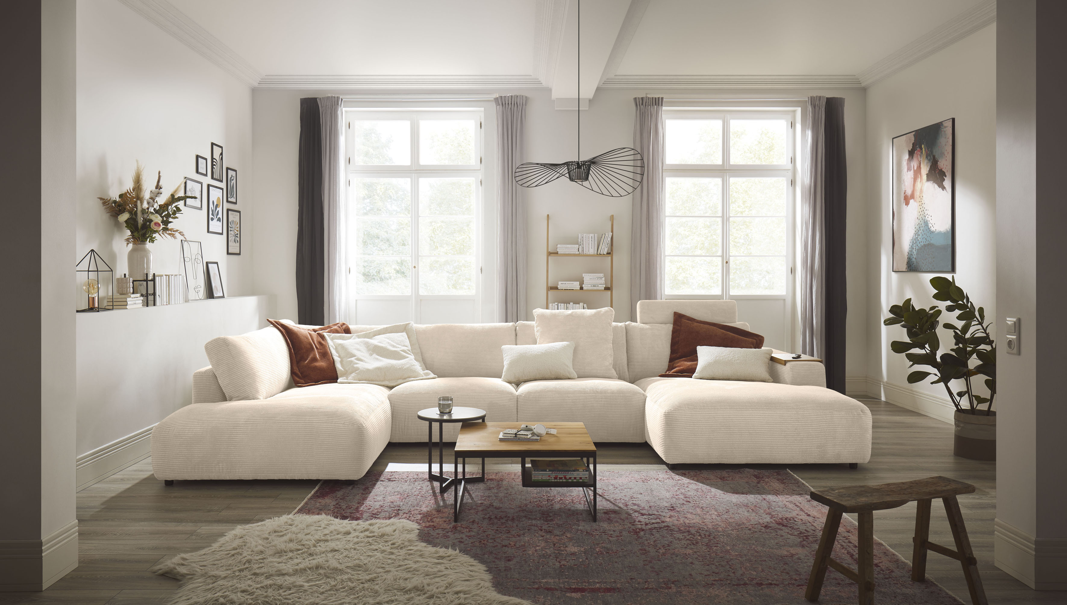 Musterring Wohnlandschaft "Lucia bequem und viel Platz, U-Form" Verschiedene Farben, Cord-Bezug, Gesamtbreite 434 cm