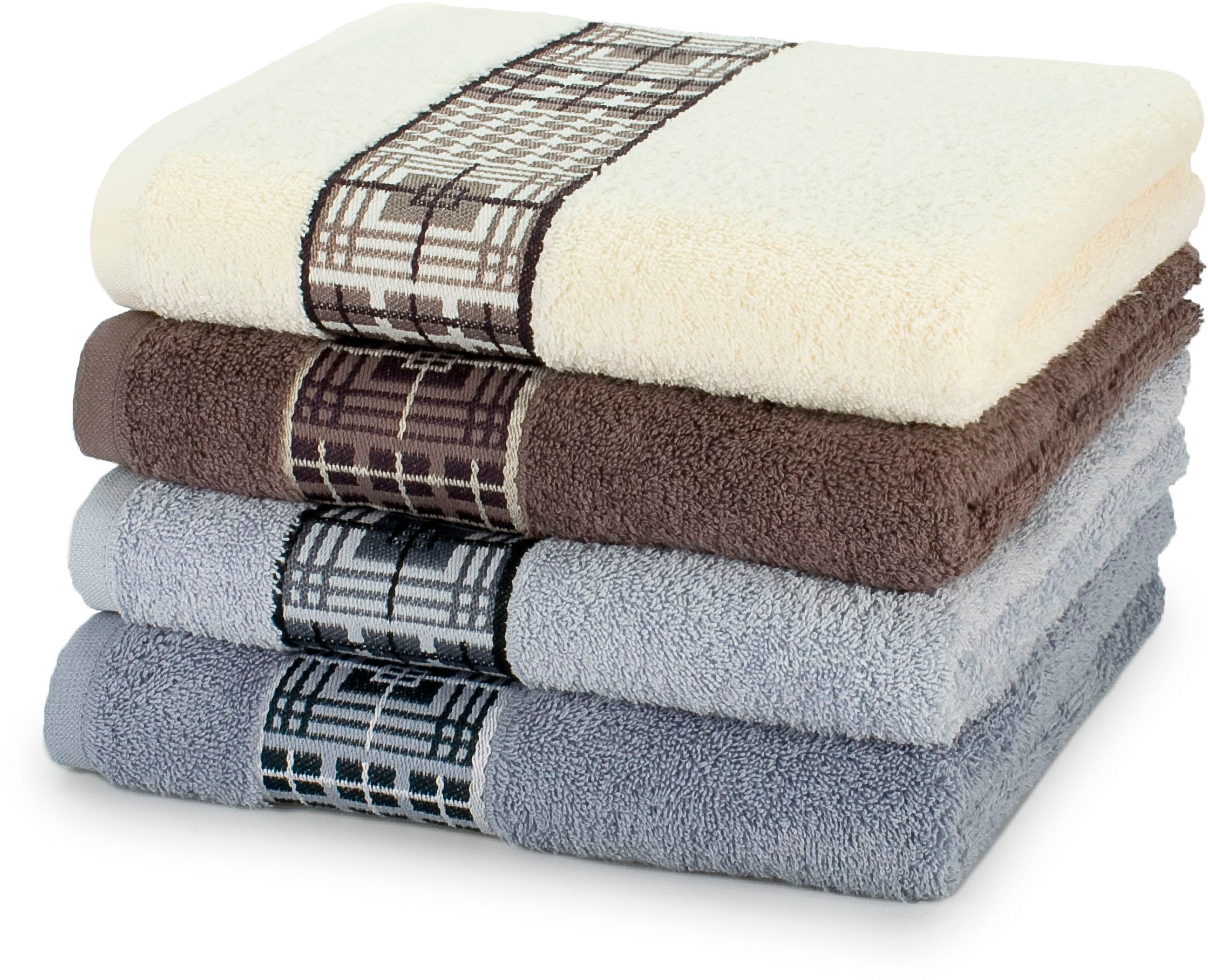 Möve for frottana Badetuch "Fjord" mit tollem Uni Karo günstig online kaufen