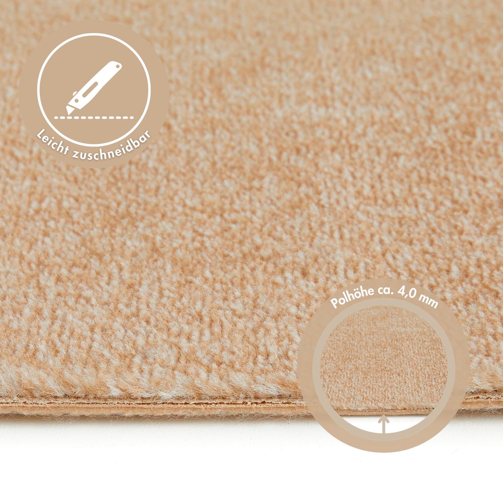 Andiamo Teppichboden »Catania, Velours, Made in Belgium«, rechteckig, 7,5 mm Höhe, meliert, Breite 400 cm oder 500 cm, strapazierfähig & pflegeleicht