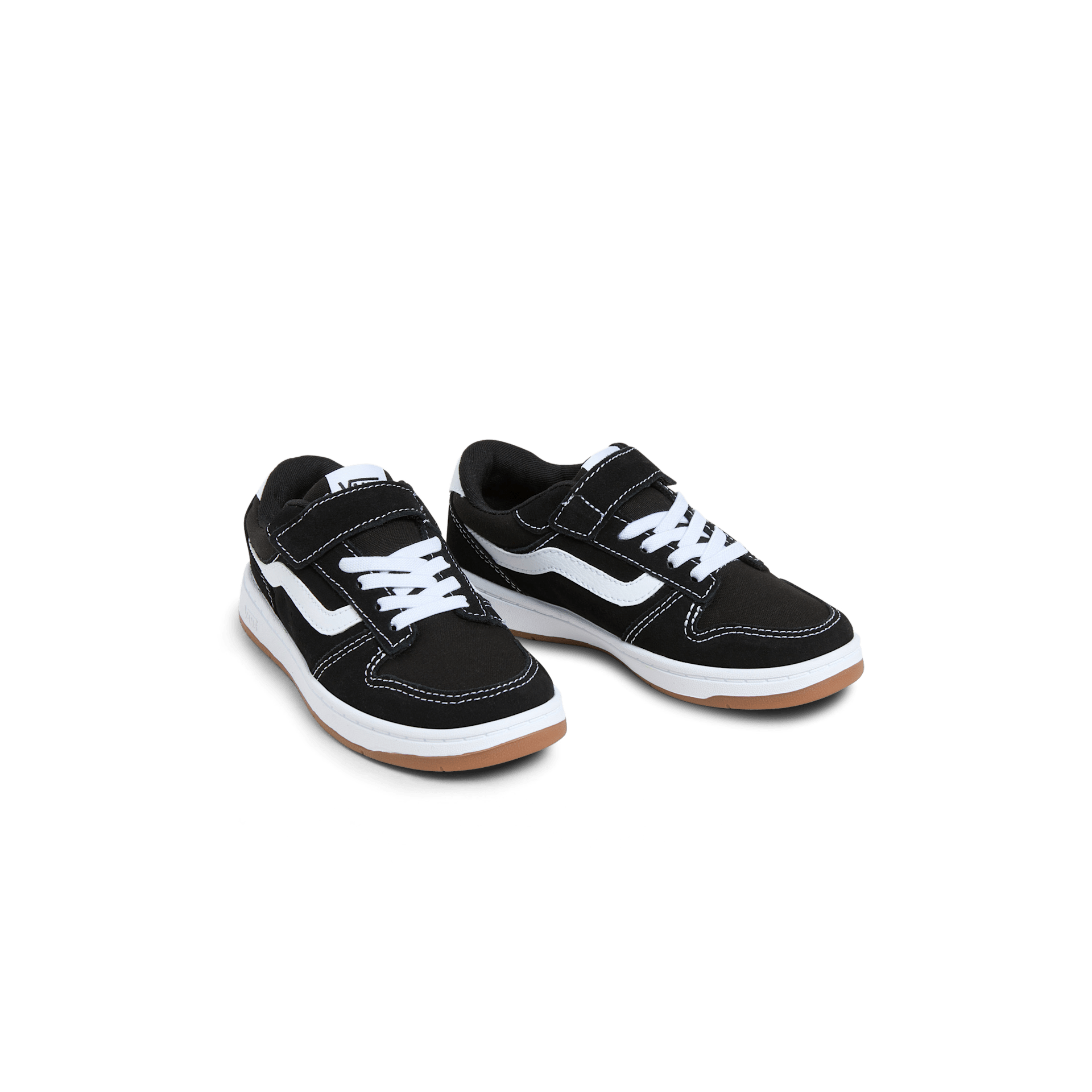VANS Kinder Sneaker "RYLAND LS V", Gr. 36, schwarz-weiß, Leder, Synthetik, Textil, Schuhe, mit Klett, für Kinder und Jugendliche
