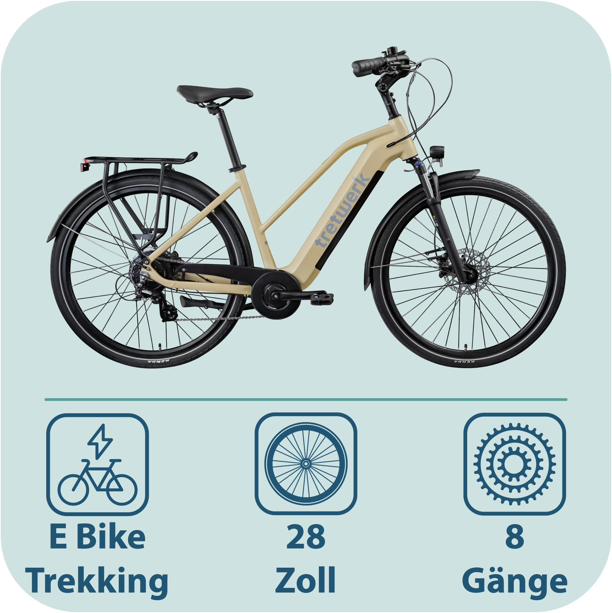 Tretwerk "Onyx" 8 Gang Shimano Altus M310 Schaltwerk Kettenschaltung Heckmotor 250 W