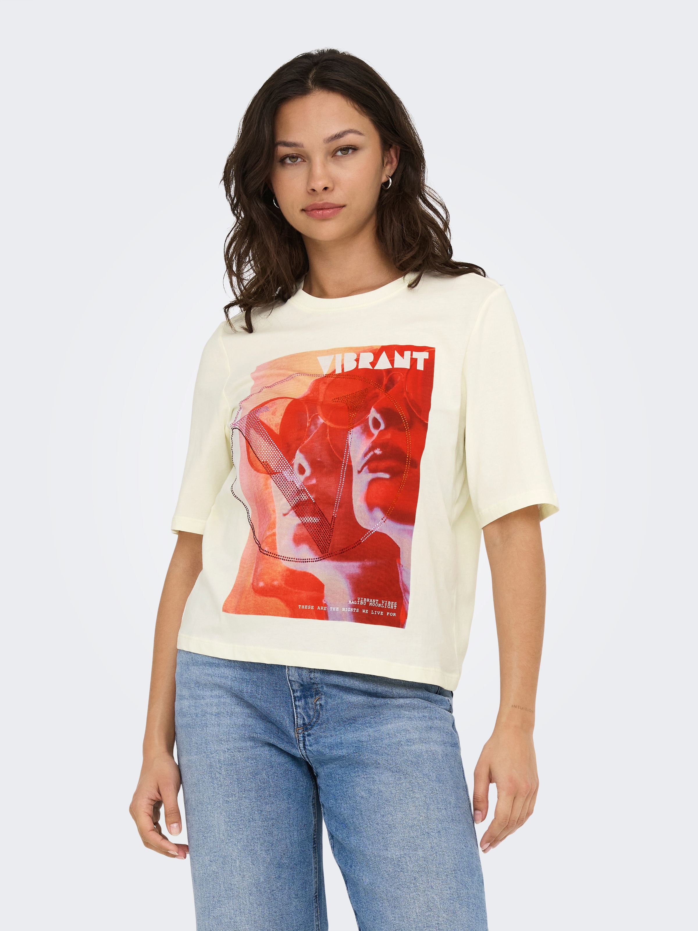 ONLY Kurzarmshirt "ONLHAVANNA LIFE S/S VIBE TOP BOX JRS" günstig online kaufen