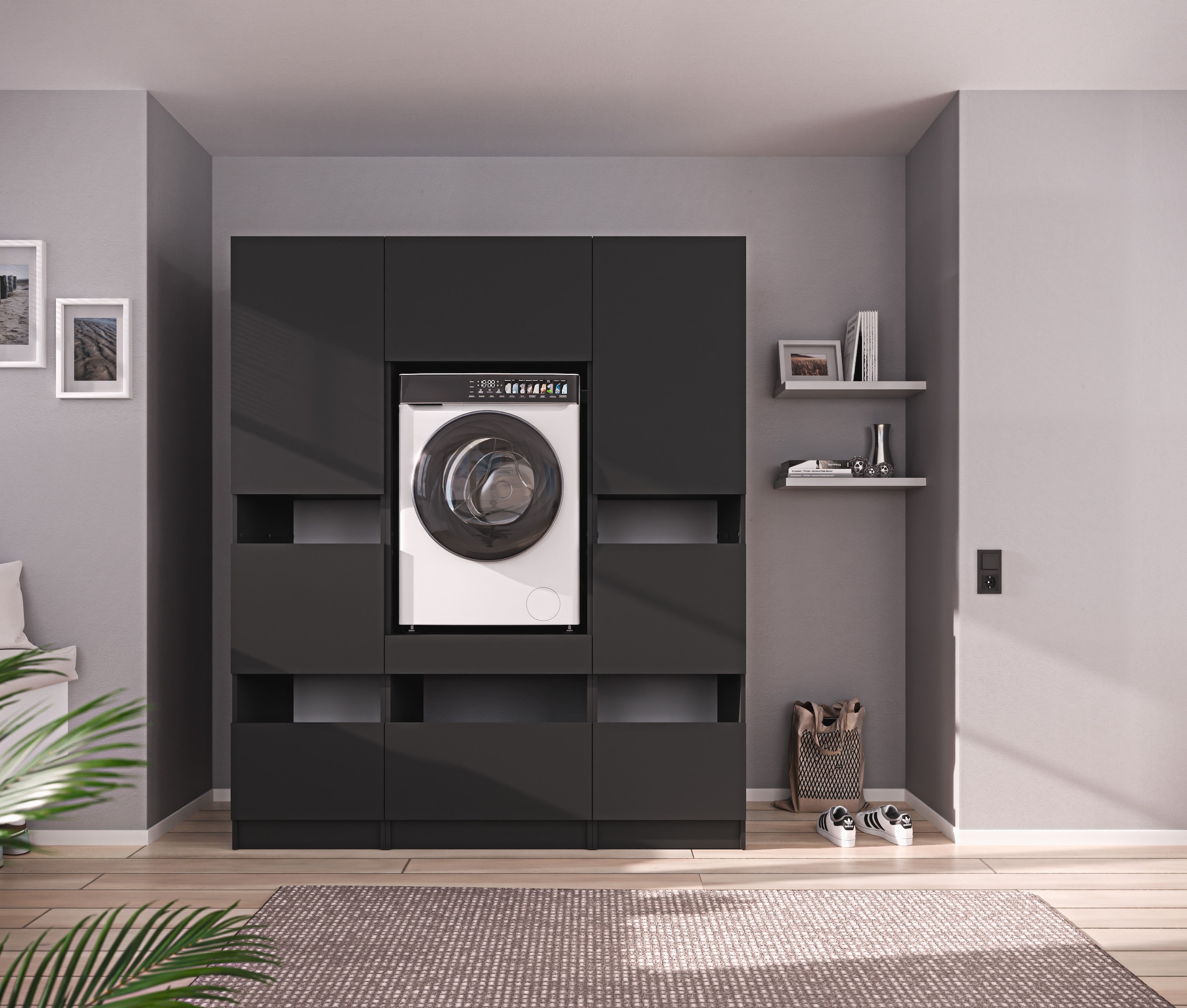 BASIC by Balculina Mehrzweckschrank-Set »Washhome B/T/H 168x68x200 cm« 3 Stk. tlg.