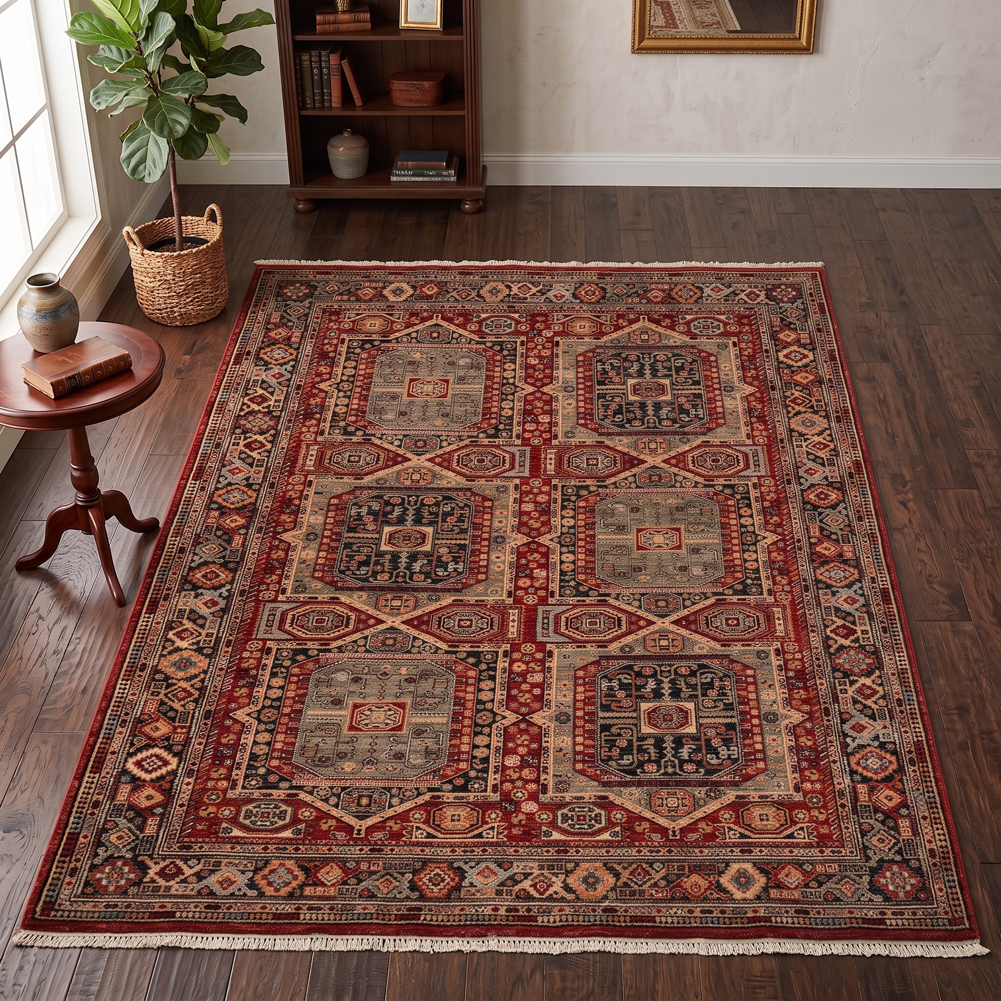 THEKO Wollteppich "Saharna 7275" rechteckig 10 mm Höhe reine Wolle, Orient-Optik, mit Fransen