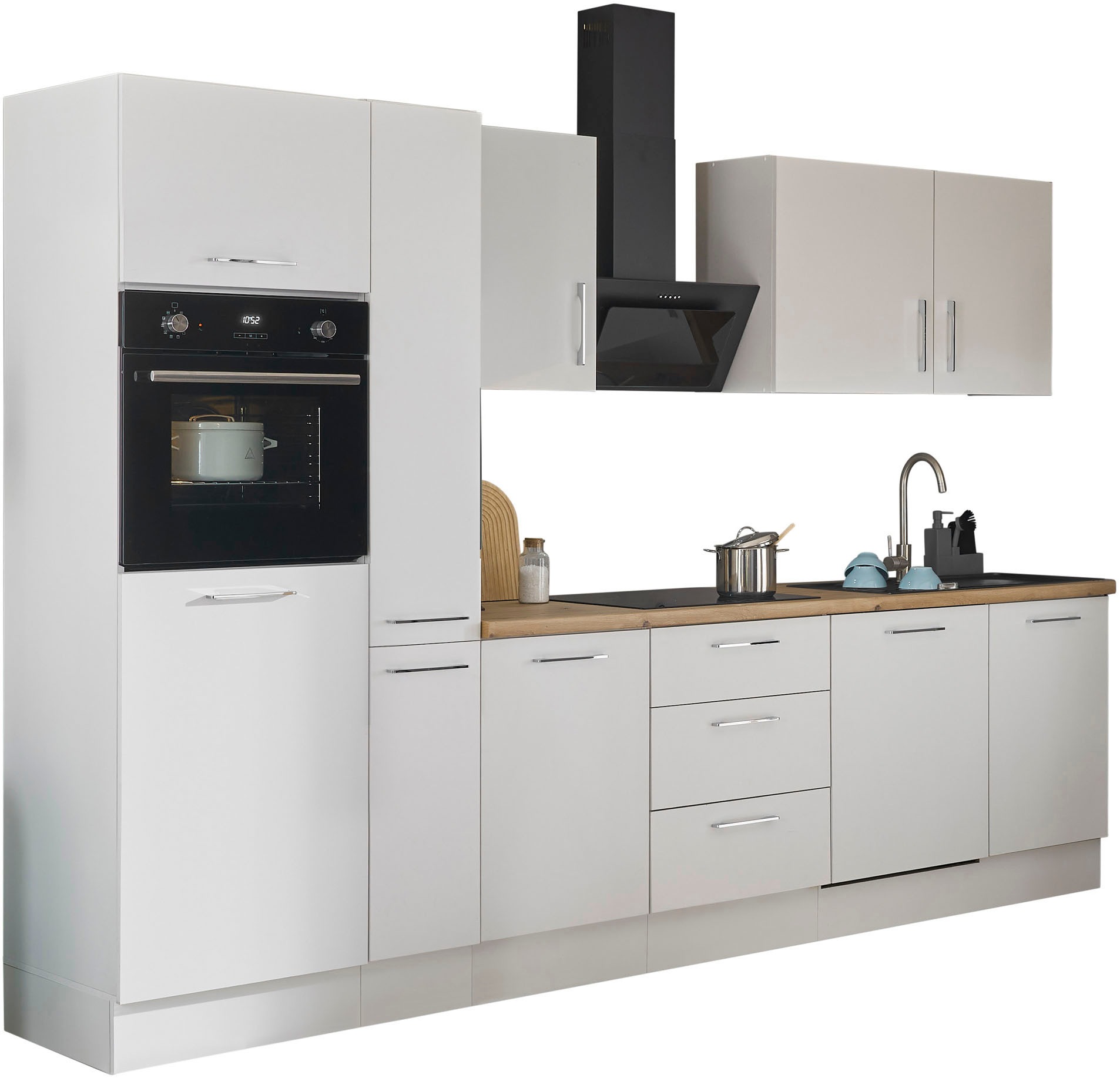 BASIC by Balculina Küchenzeile »Turin«, Breite 310 cm, wahlweise mit E-Geräten