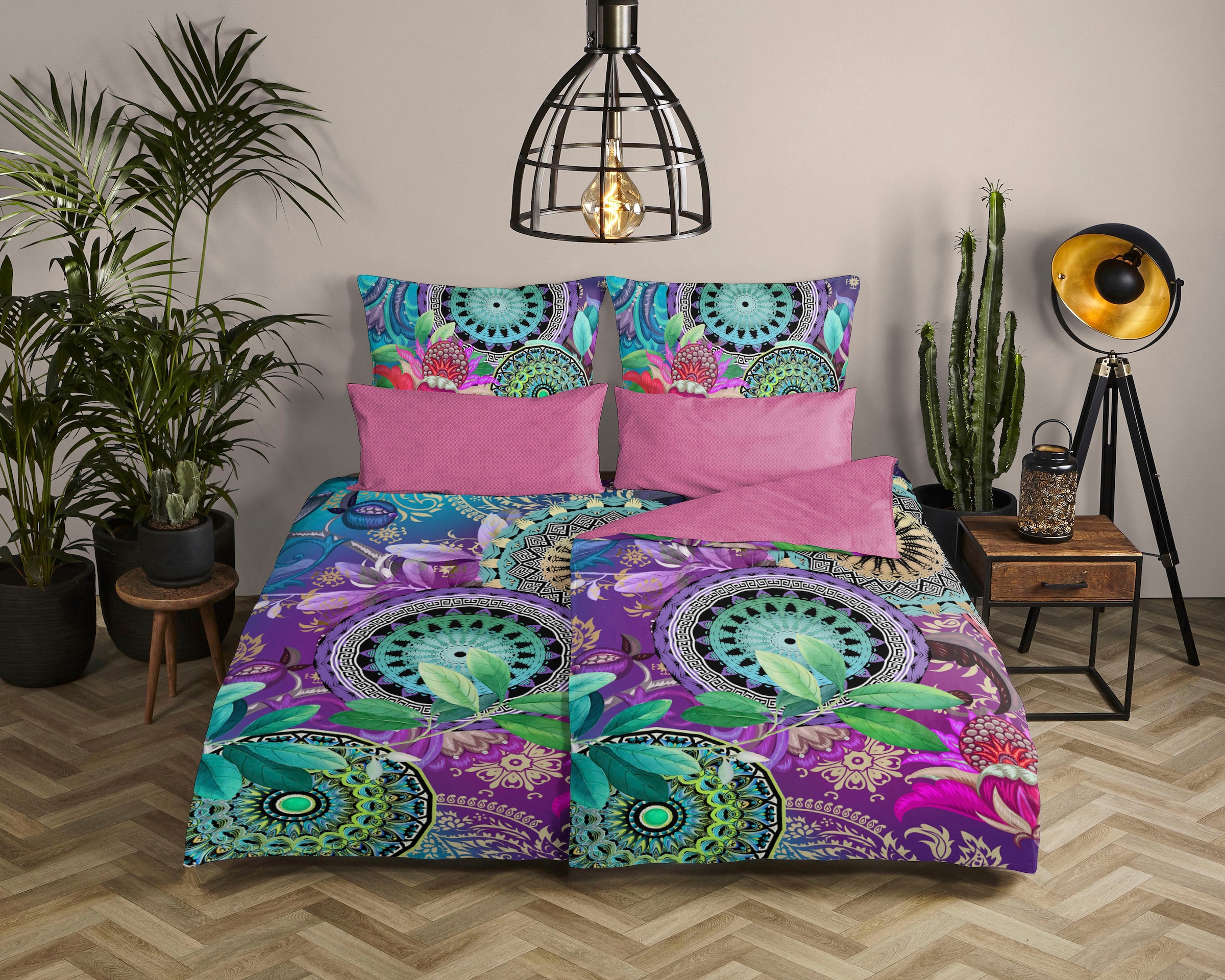 hip Wendebettwäsche "Axelle" 2 Stk. tlg. Mako-Satin, 135x200, Reißverschlus günstig online kaufen