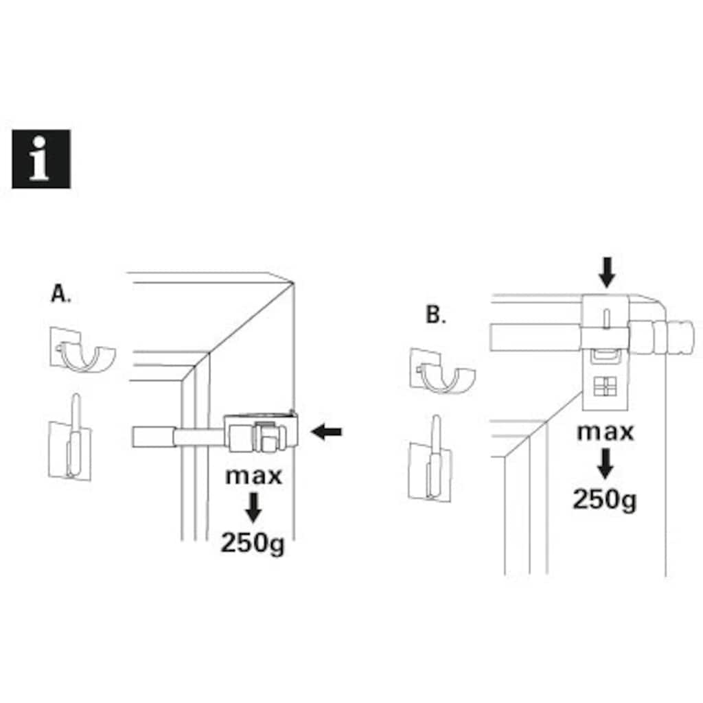 GARDINIA Gardinenstangenhalter »Klemmträger Easy Click Vitrage«, (2 St.)