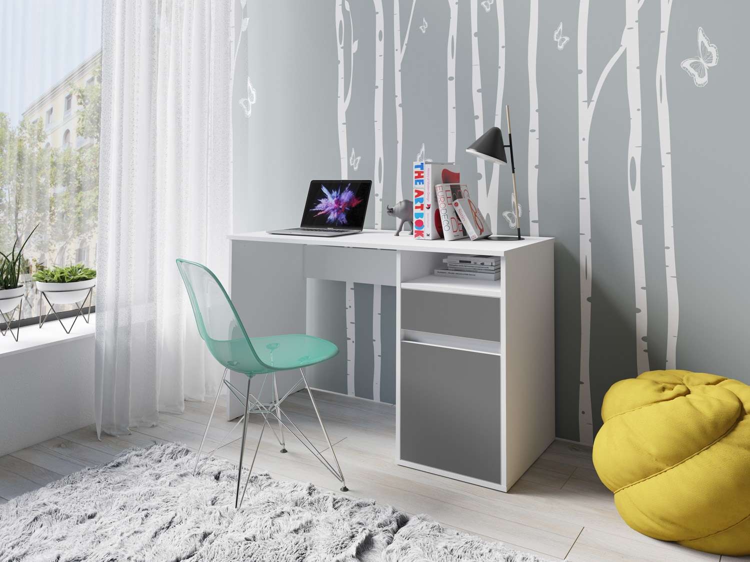 Home affaire Schreibtisch "Tinsley", mit Schublade, und Tür, Breite 120 x53 günstig online kaufen
