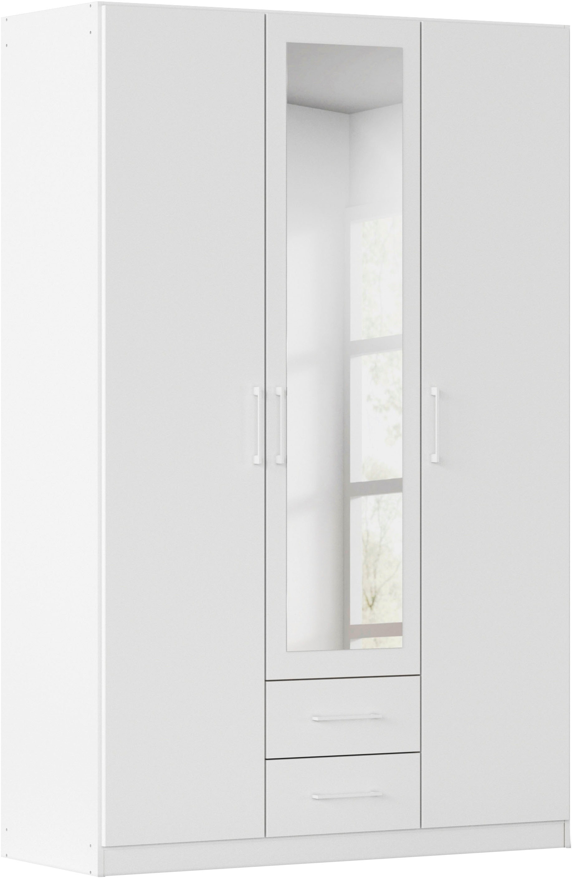rauch Kleiderschrank "Schrank Garderobe Ankleide GAMMA Breiten 91/136/181/226/271/315/360 cm" in 3 Ausstattungen BASIC/CLASSIC/PREMIUM (inkl. SOFT-CLOSE-Funktion), verschiedene Griff-Varianten, mit Spiegel TOPSELLER MADE IN GERMANY