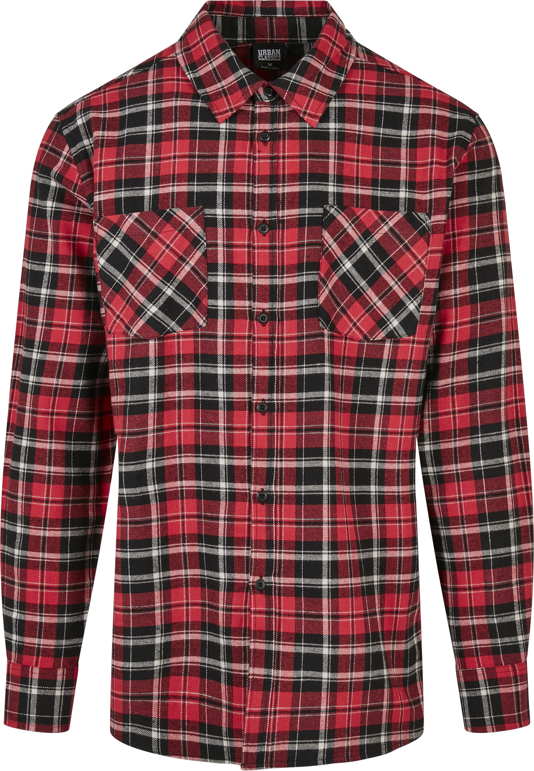 URBAN CLASSICS Langarmhemd "Urban Classics Herren Checked Roots Shirt" 1 Stk.