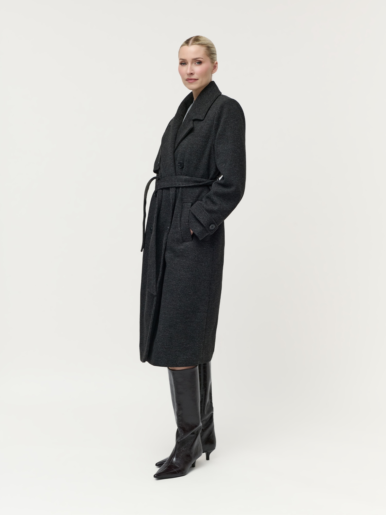 LeGer Wintermantel »Cora, LeGer by Lena Gercke« mit Taillengürtel, normale Passform, Melange-Qualität