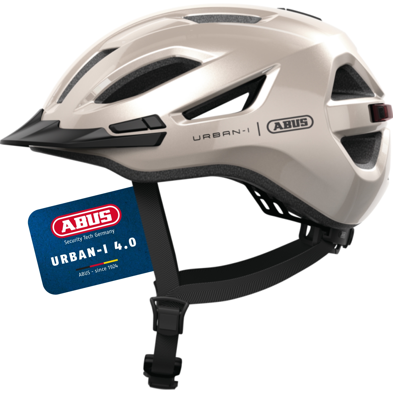 "Fahrradhelm ABUS ""URBAN-I 4.0"" Gr. L, beige (beige (champagne gold)), Helme, L/906 Kopfumfang: 57cm - 61cm"