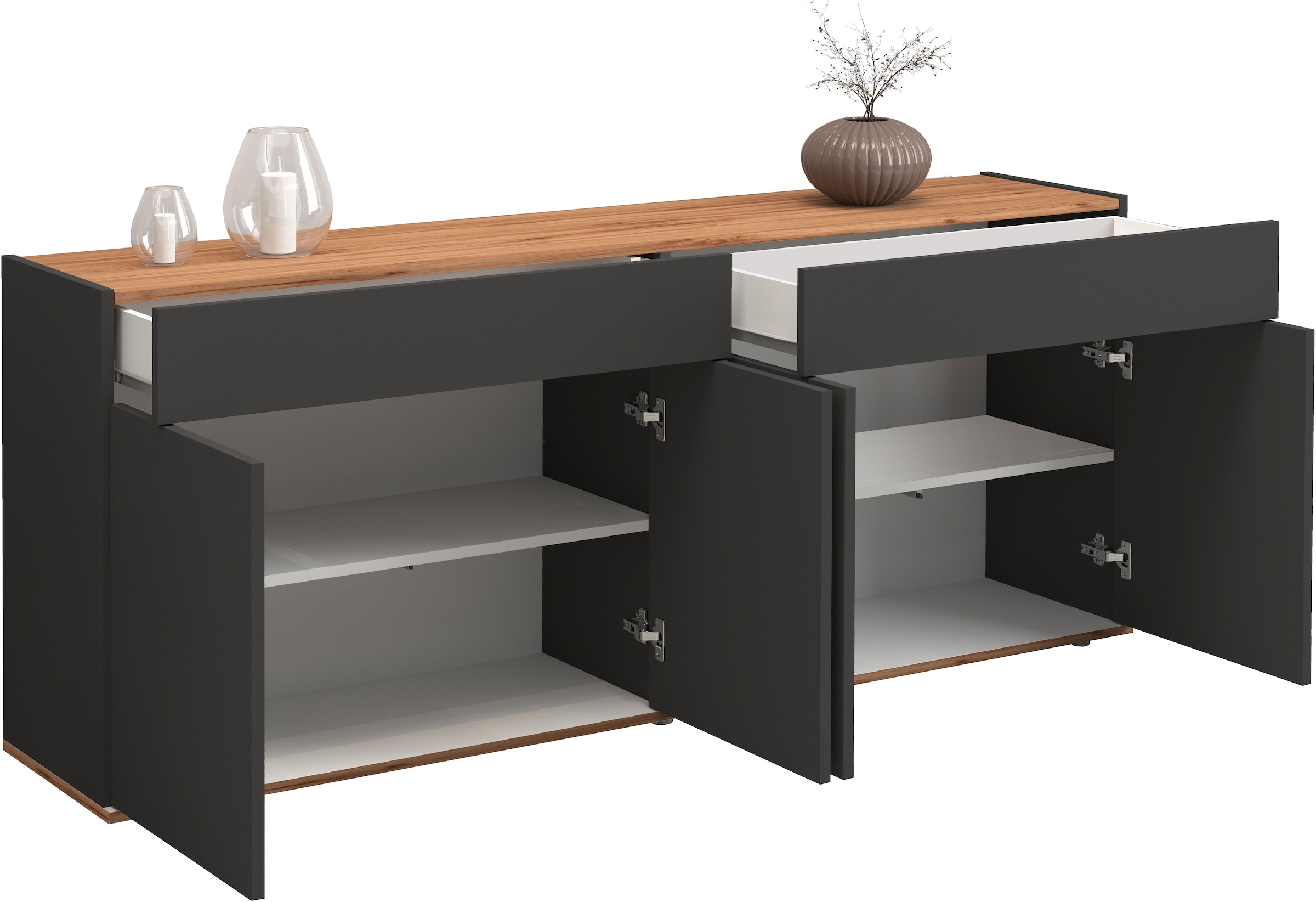 INOSIGN Sideboard »Garda, Kommode, Schrank, Kredenz«, 4 Türen, 2 Schubladen, grifflos Breite 160,1 cm