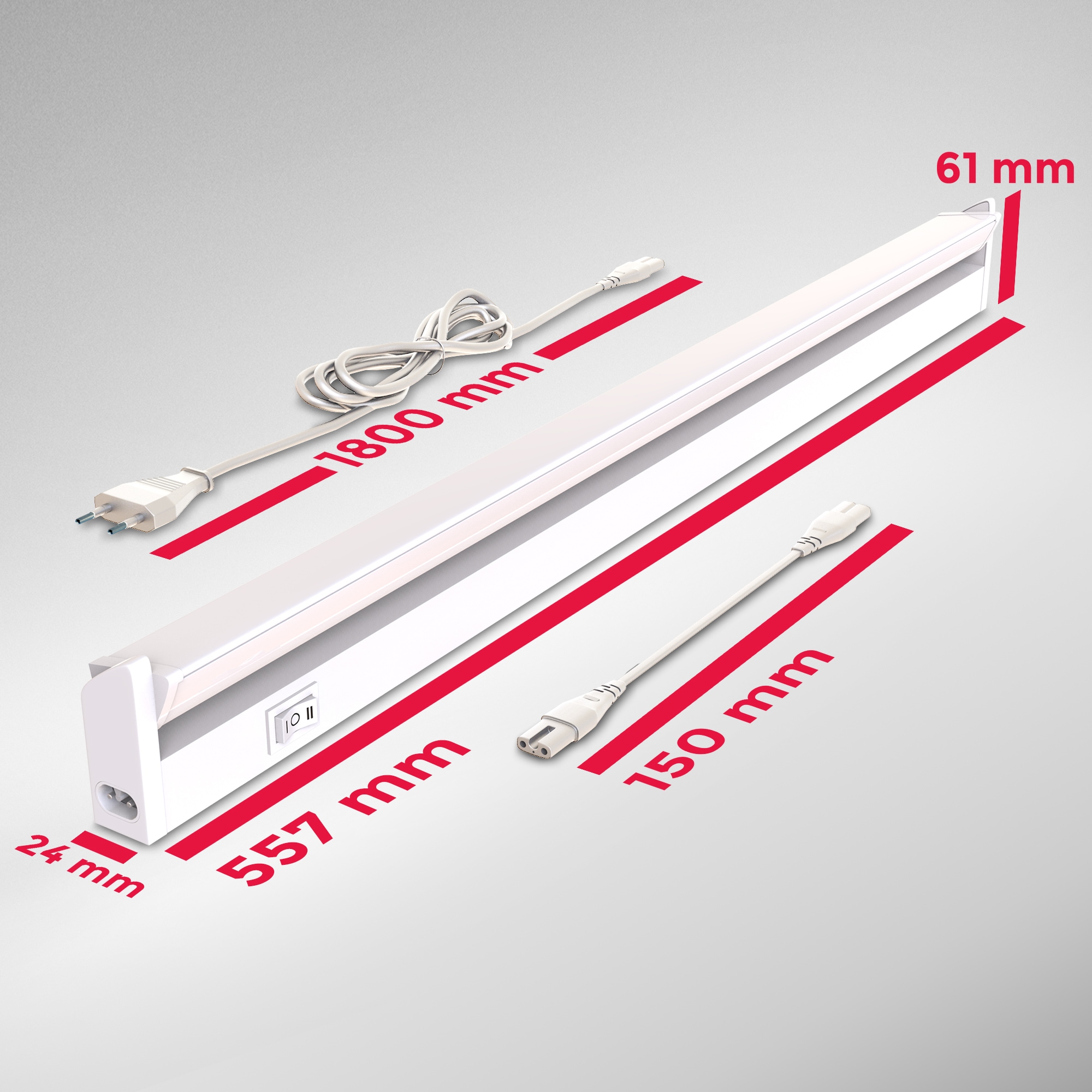 B.K.Licht Lichtleiste, 1 flammig, Leuchtmittel LED-Board | LED fest integriert, Unterschrankleuchte, 150° schwenkbar, Farbtemperatur wählbar, weiß