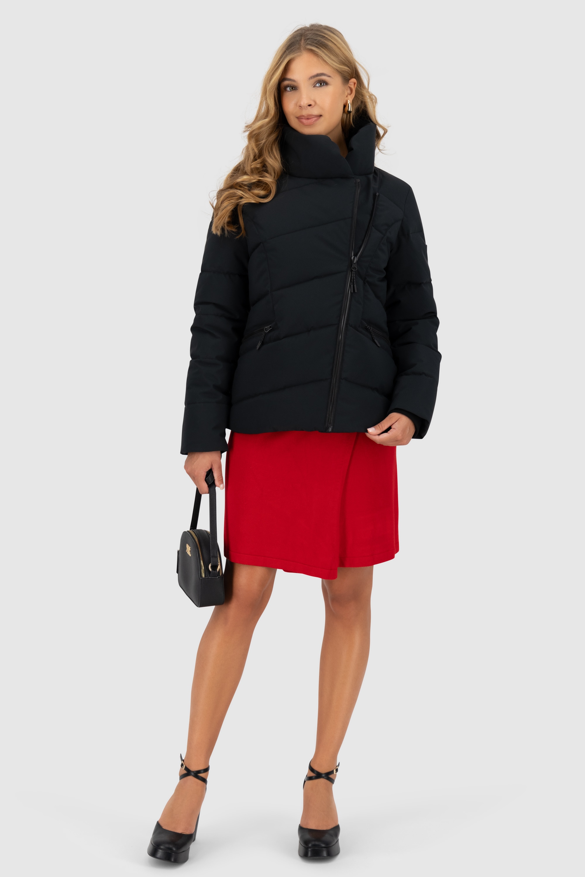 Alife & Kickin Winterjacke »Damen NellAK A«, ohne Kapuze, Figurbetont mit schrägem Reißverschluss und hohem gefütterten Kragen