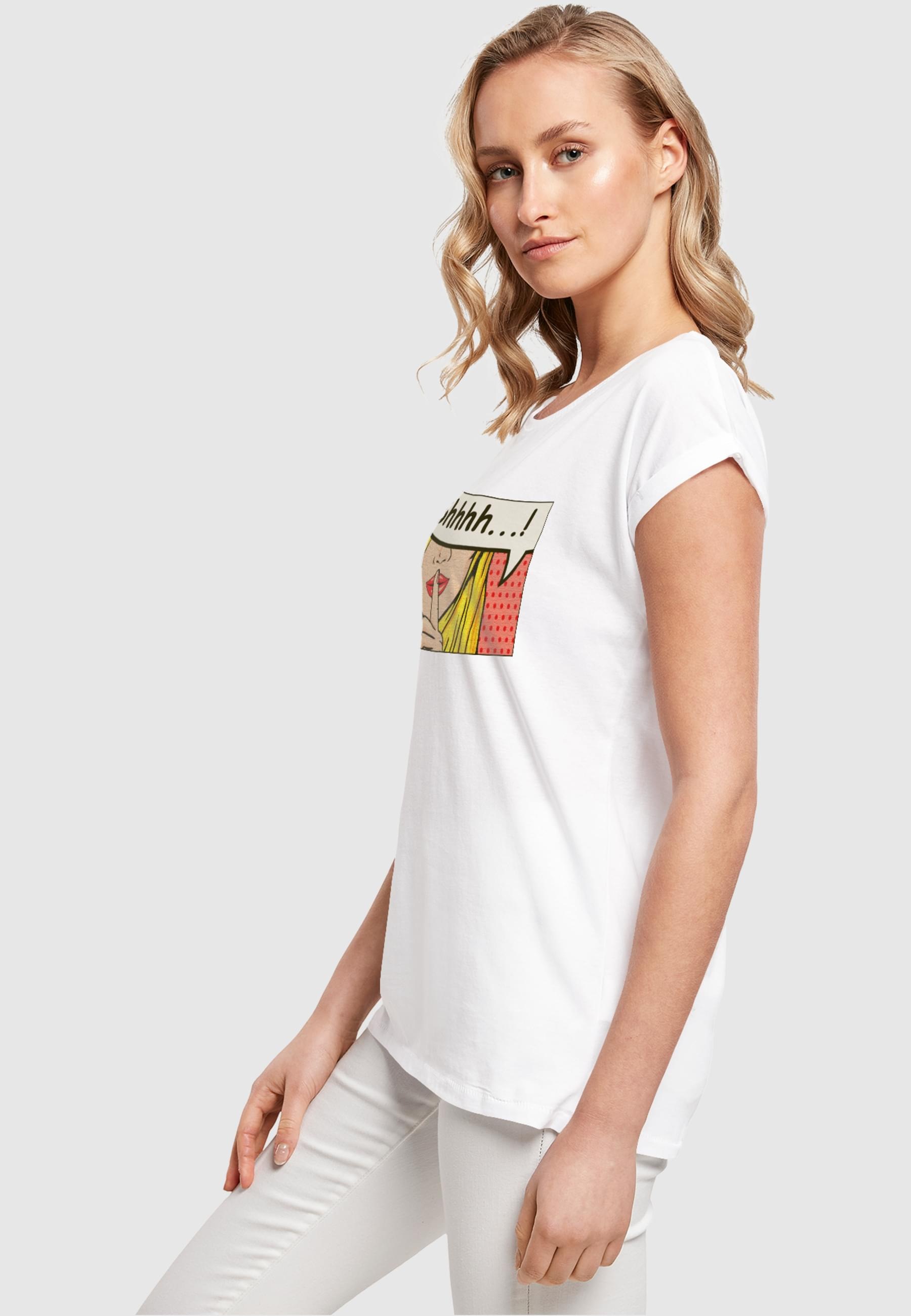 Merchcode T-Shirt »Merchcode Damen Ladies Silent Sign Comic Extended Shoulder Tee«, (1 tlg.)