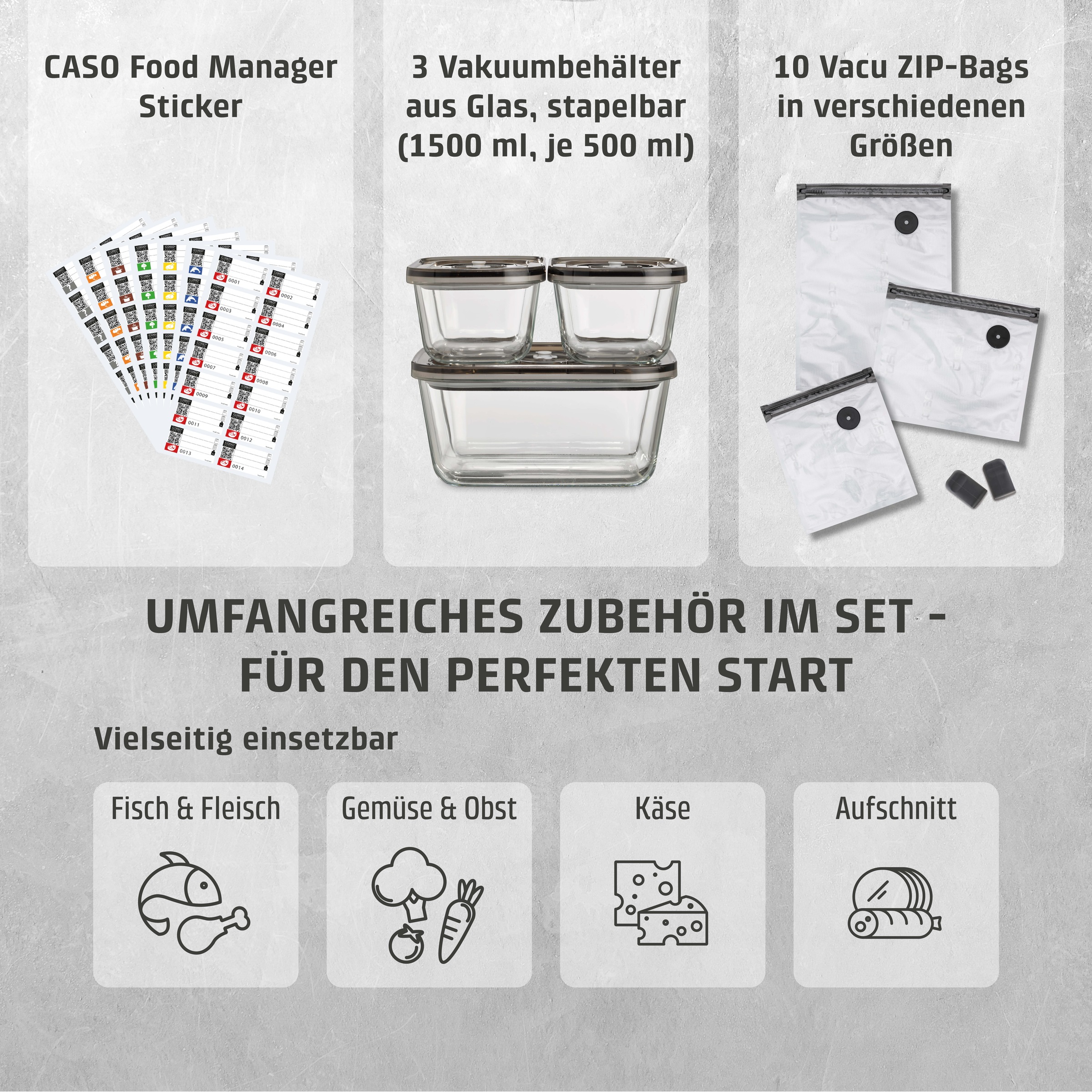 Caso Vakuumierer »1169 Vacu OneTouch Eco-Set«