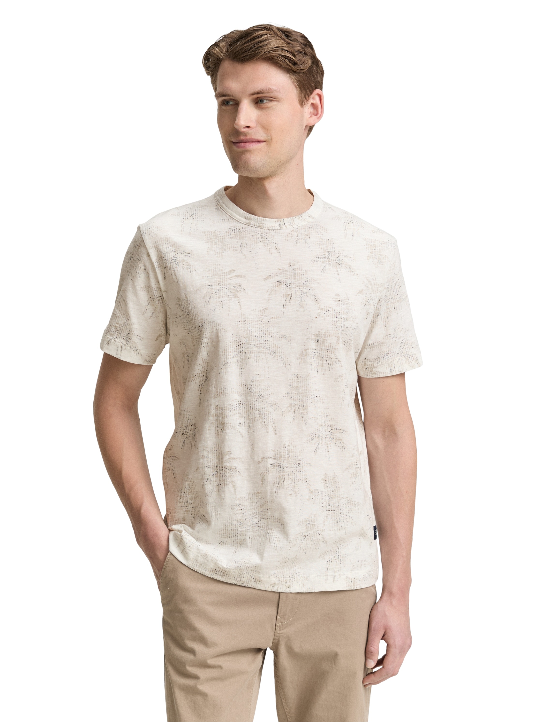 TOM TAILOR T-Shirt, mit All-Over Palmen Print günstig online kaufen
