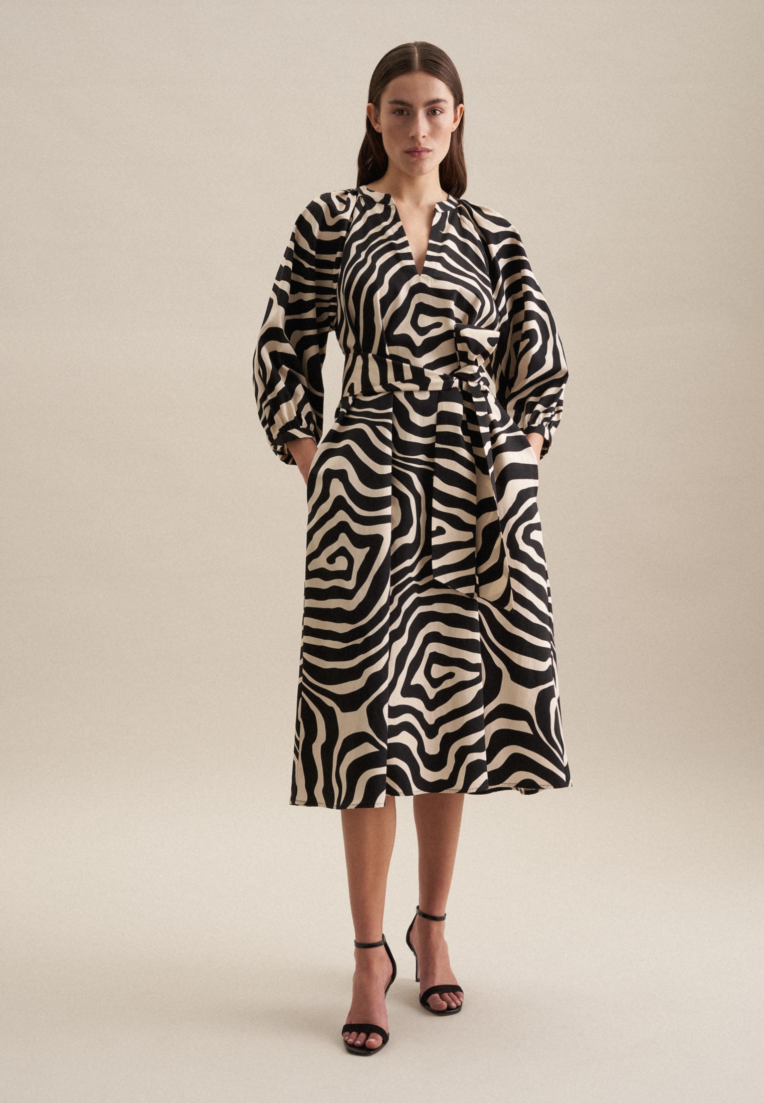 seidensticker Sommerkleid "Schwarze Rose" 3/4 Rundhals Druck günstig online kaufen