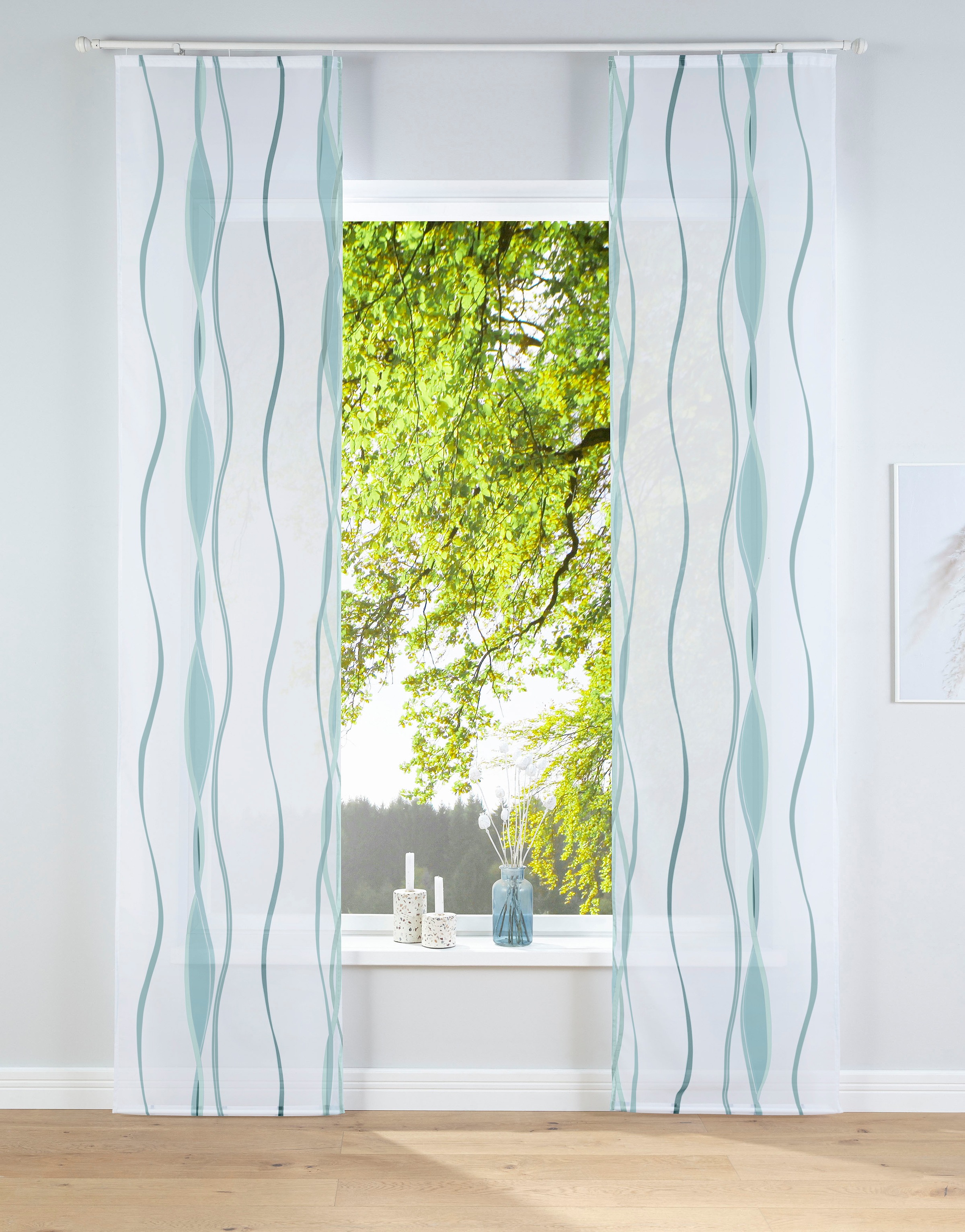 my home Schiebegardine "Dimona" Klettschiene 2 Stk. tlg. 2-er Set, Fertigga günstig online kaufen