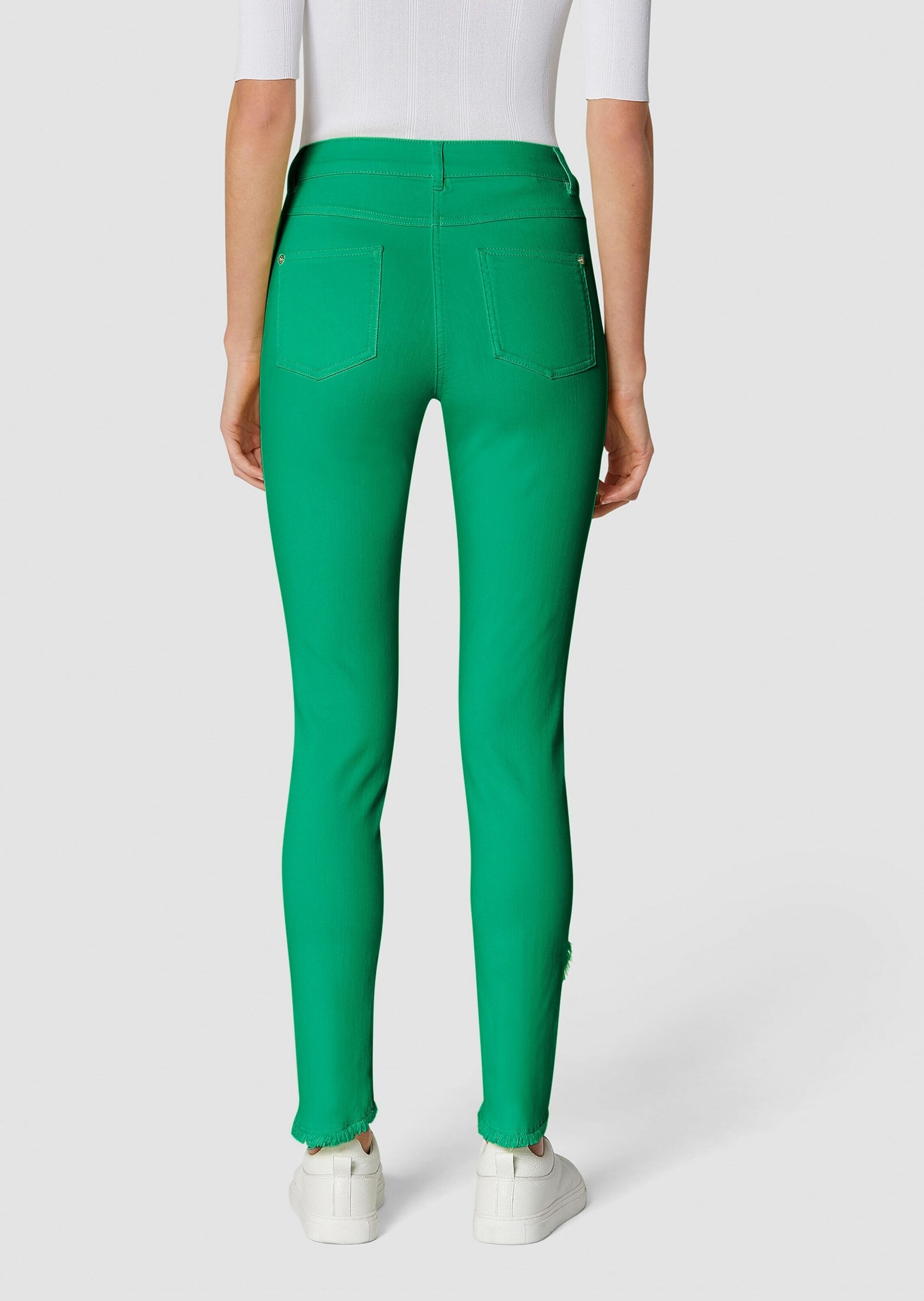 MADELEINE Regular-fit-Jeans »Jeans Schlanke Jeans mit Fransensaum«