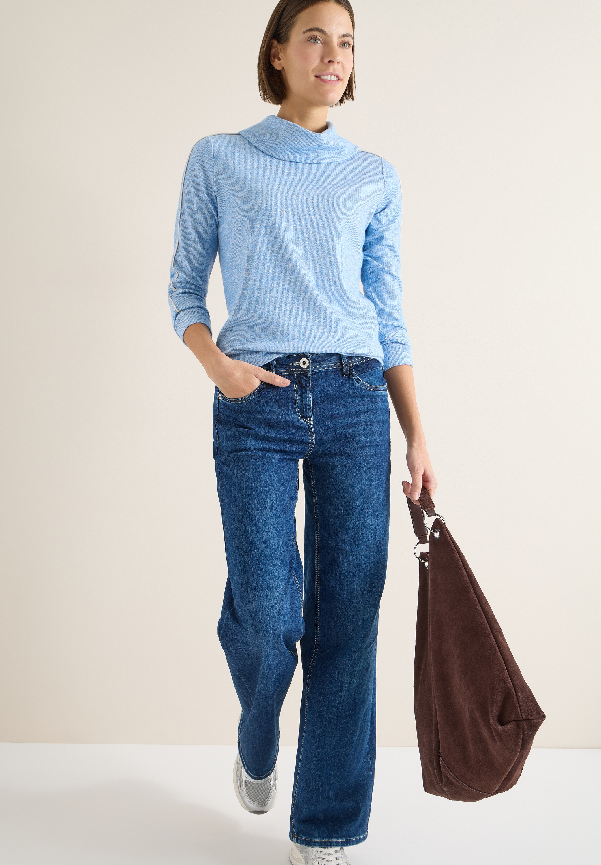 Cecil Langarmshirt aus strecthigem Viskosematerial günstig online kaufen