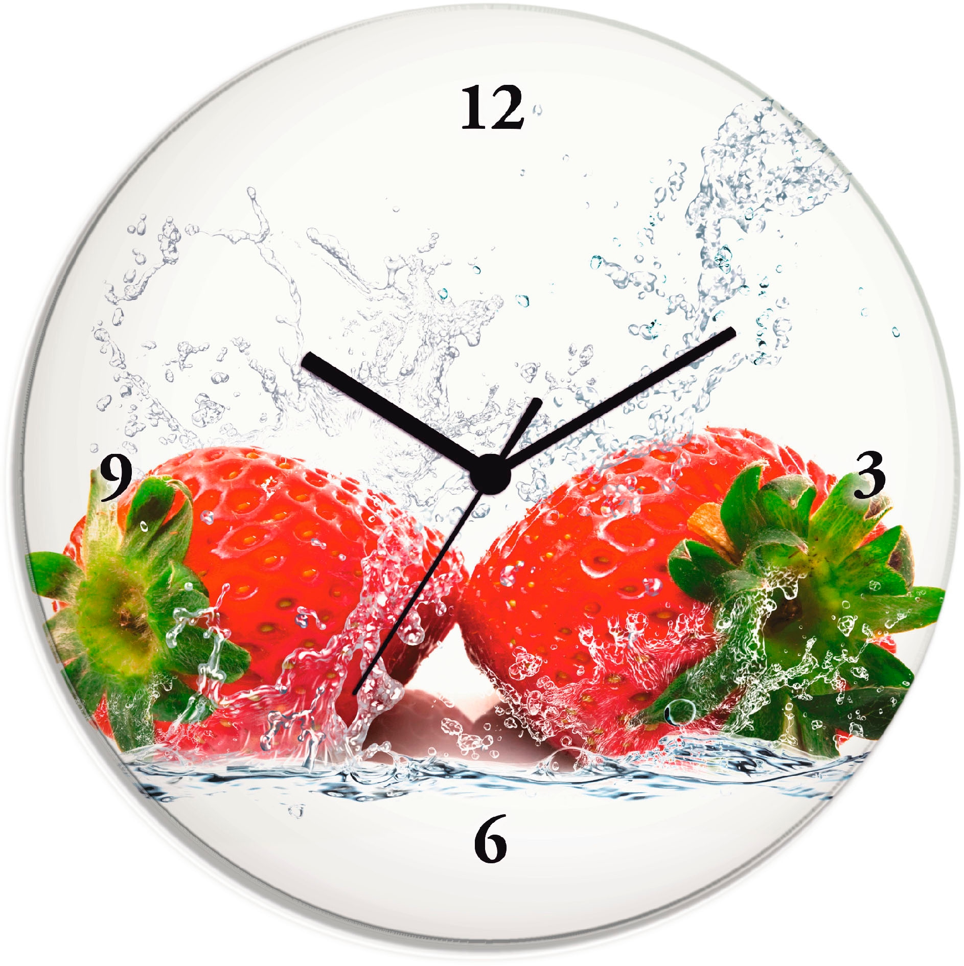 Artland Wanduhr »Erdbeeren mit Spritzwasser«, wahlweise mit Quarz- oder  Funhuhrwerk, lautlos ohne Tickgeräusche kaufen | BAUR | Wanduhren