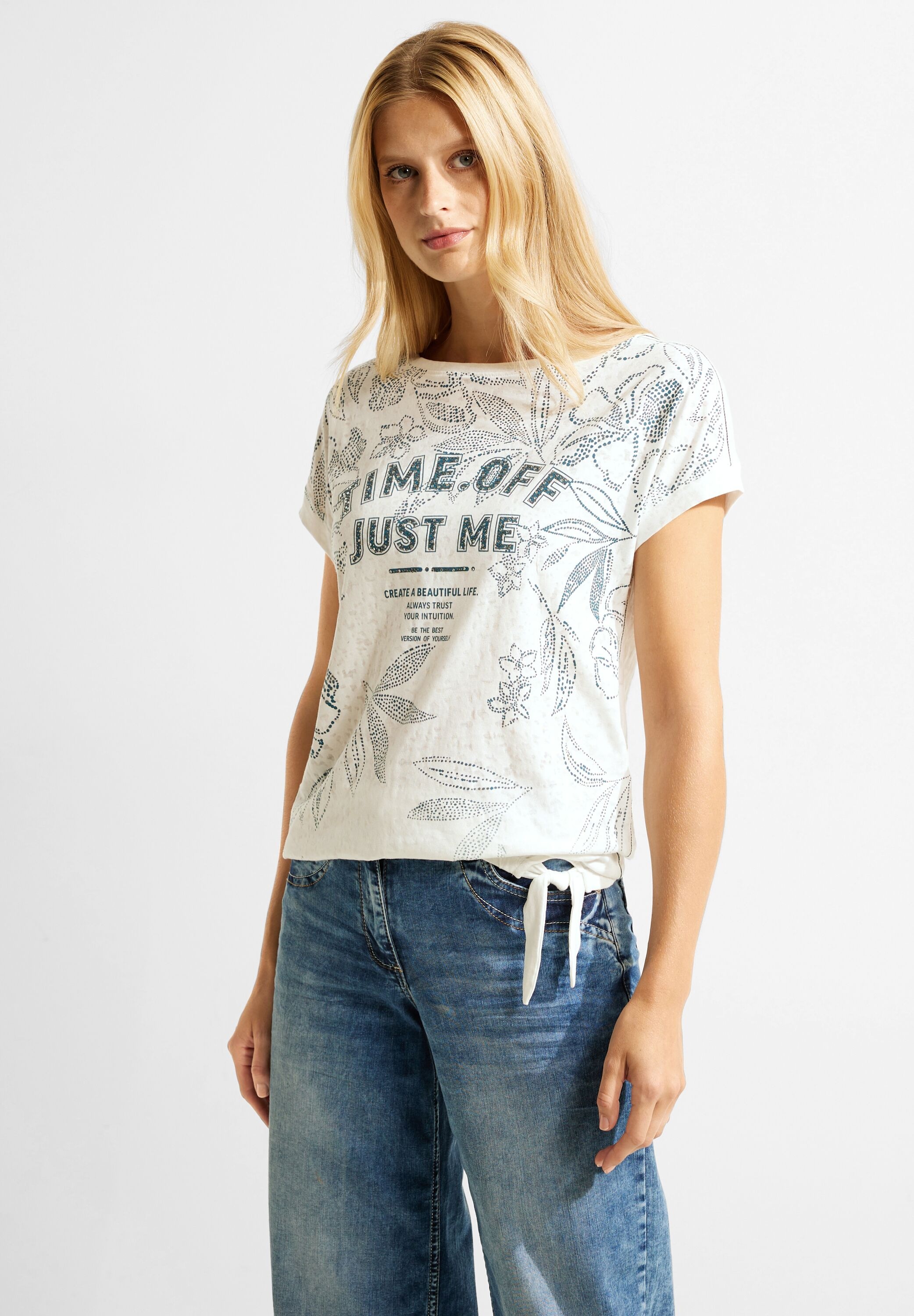 Cecil T-Shirt, aus softem | für kaufen Materialmix BAUR