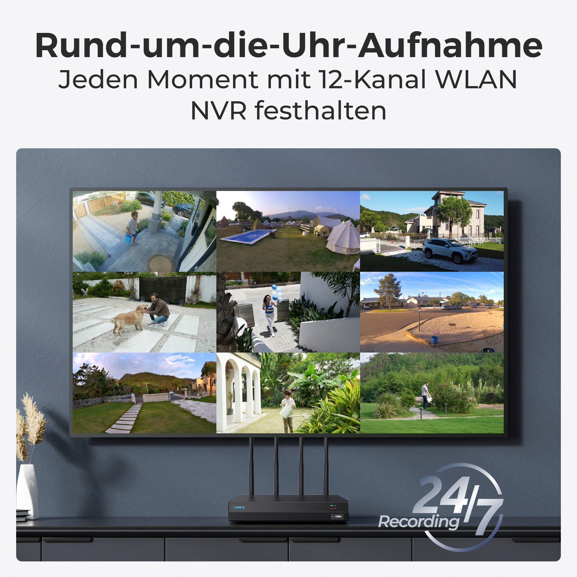 Reolink Überwachungskamera »NVS12-8MB4W WiFi System«, Außenbereich