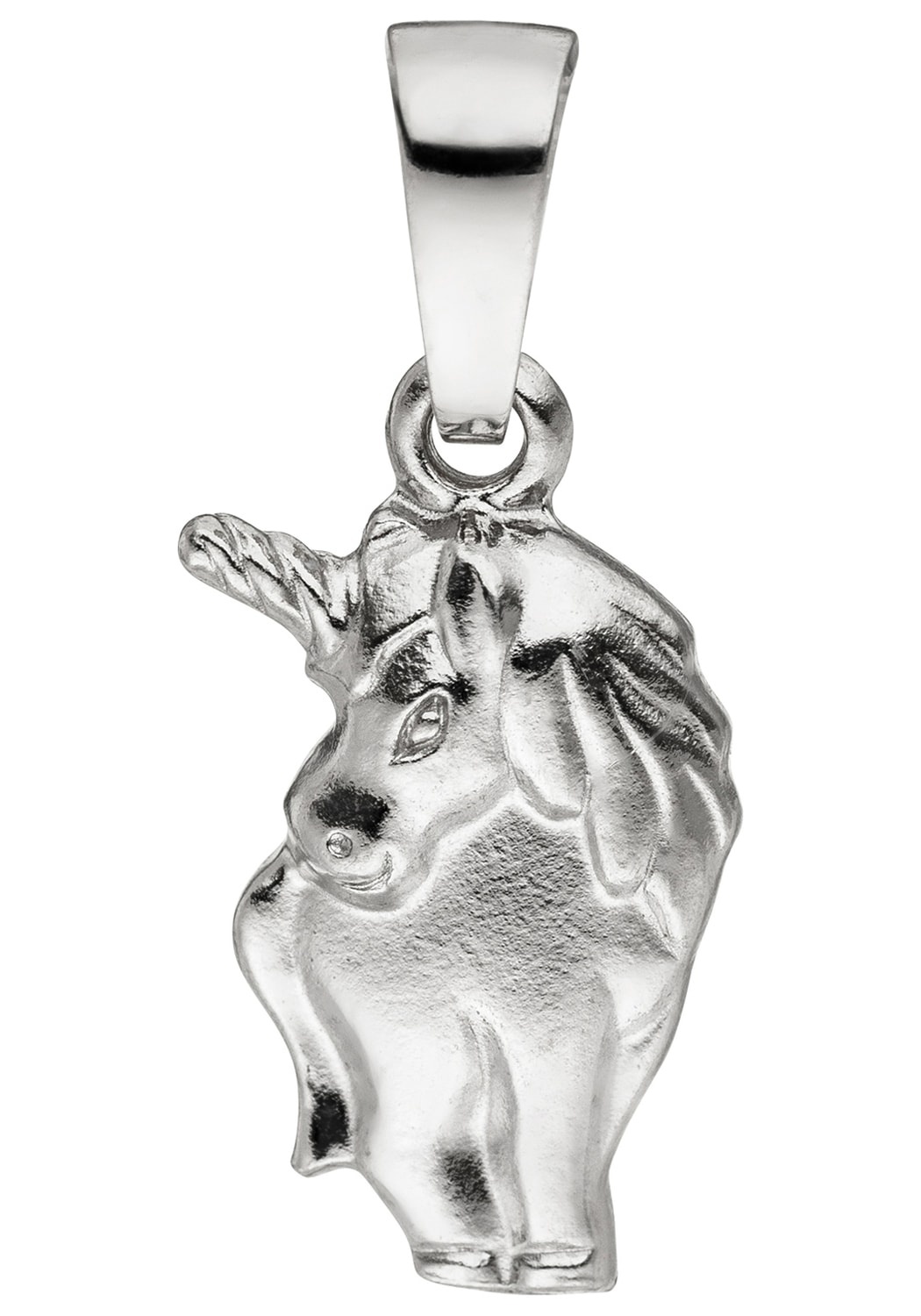Kettenanhänger JOBO "Anhänger Kinderanhänger Einhorn", silber 925, Schmuckanhänger, Mädchen, Silber 925 (Sterlingsilber), Kettenanhänger, 925 Silber rhodiniert