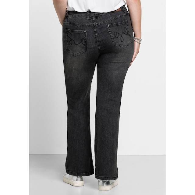 Sheego Bootcut-Jeans »Große Größen«, in 5-Pocket-Form, mit Used-Effekten  kaufen | BAUR