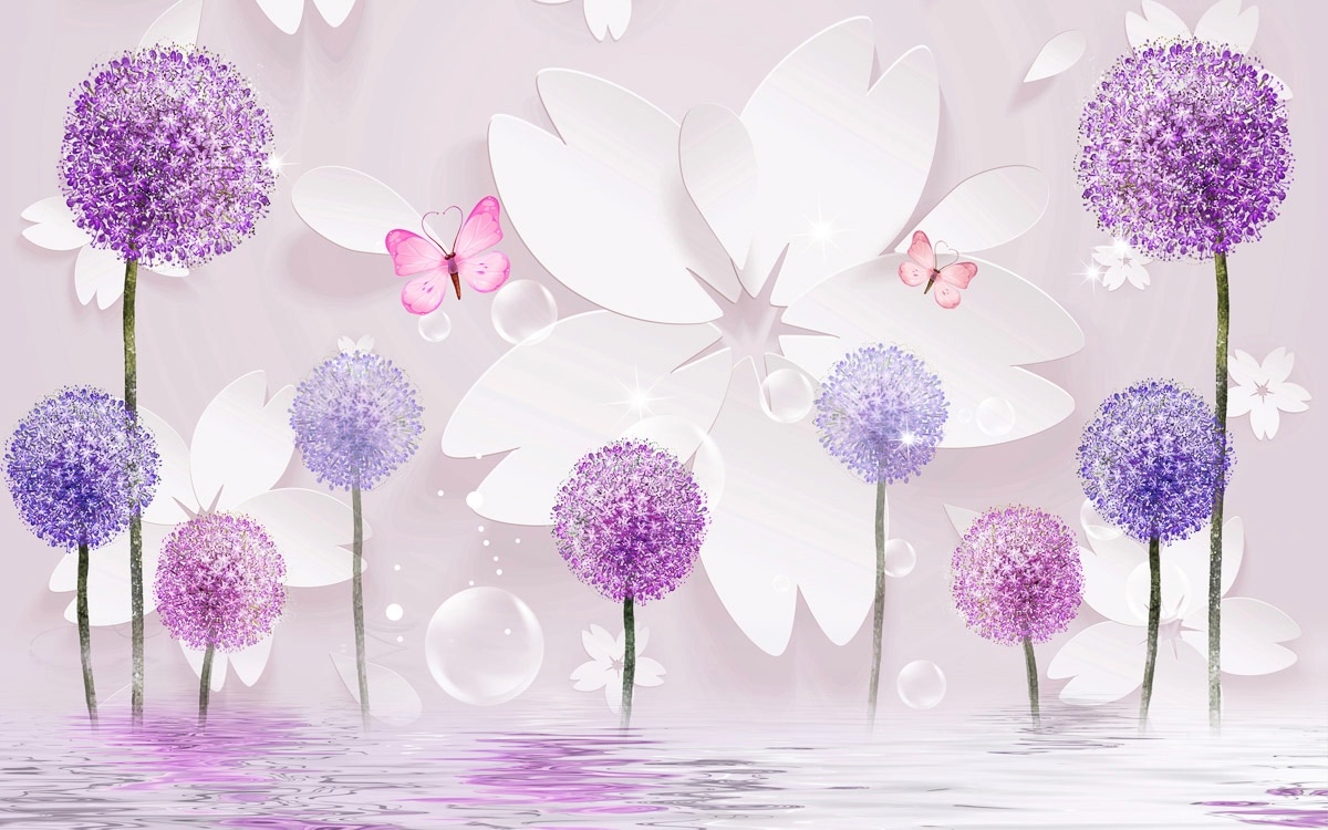 Papermoon "Muster mit Blumen und Wasser"