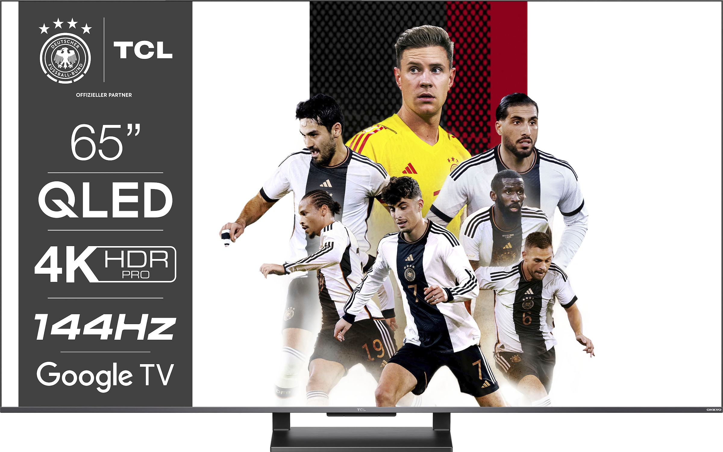 TCL QLED-Fernseher »65C731X1«, 4K Ultra HD, Smart-TV-Google TV, 4K HDR Pro, Dolby Atmos, HDMI 2.1, Metallgehäuse, ONKYO-Sound