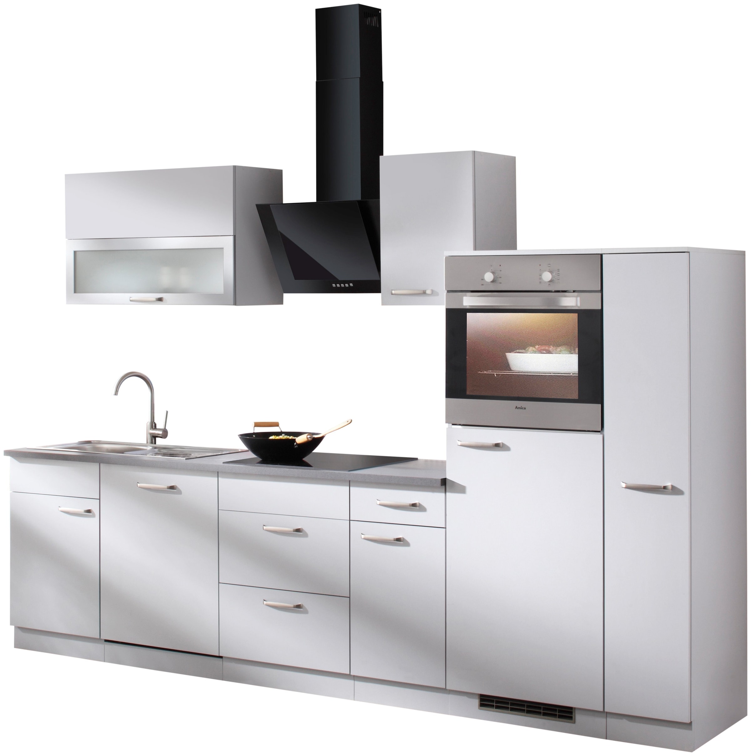 wiho Küchen Küchenzeile »Michigan«, mit E-Geräten, Gesamtbreite 300 cm