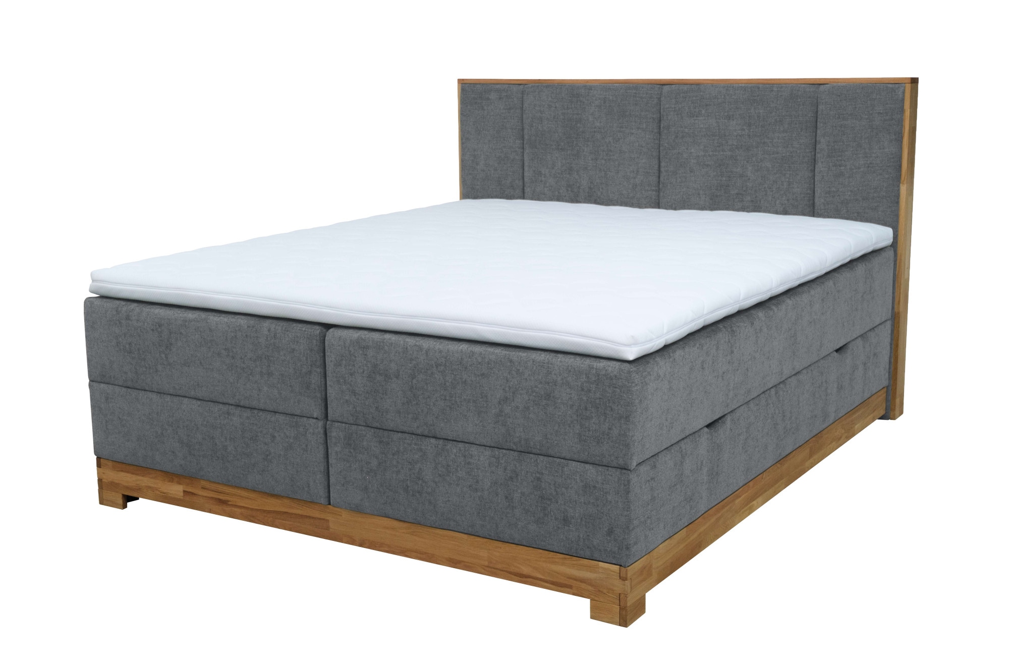 OTTO home Boxbett »Fennor, Doppelbett, Polsterbett, Federkernbett, Komforbett, 160/180 cm« Boxbett: 5-Z-Taschenfederkern im Unterbau, Härtegrad 3, inkl. Topper