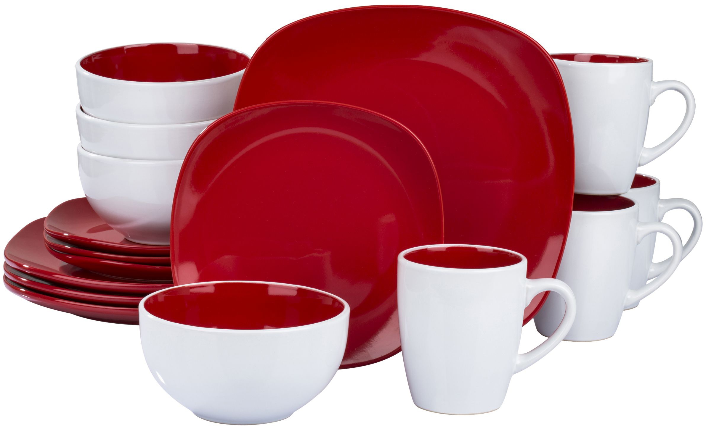 Retsch Arzberg Kombiservice Nova Square Red 16 Tlg Steinzeug Kaufen Baur