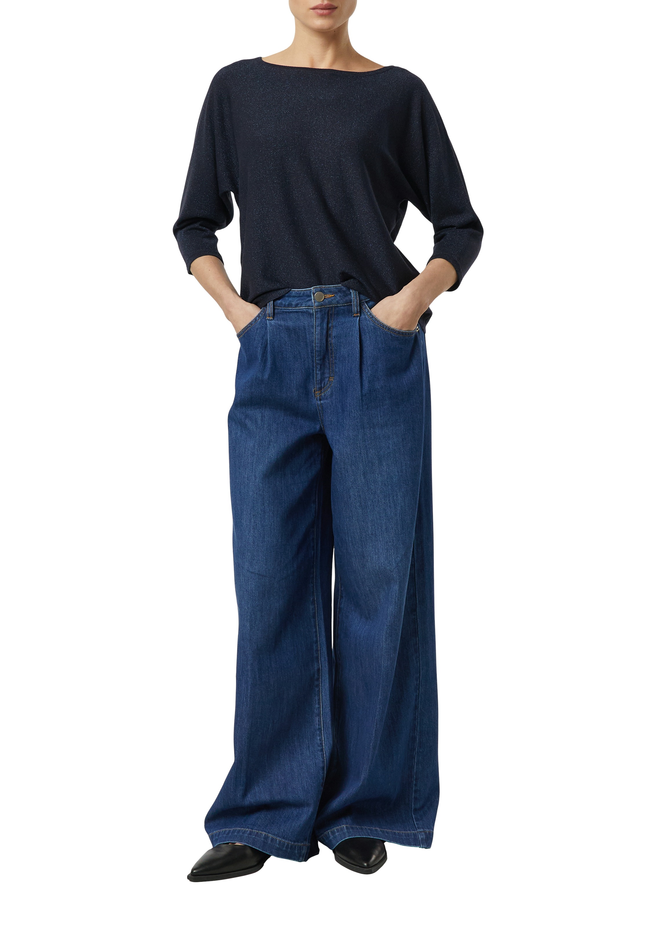 Comma 3/4 Arm-Pullover mit Glitzer-Details günstig online kaufen