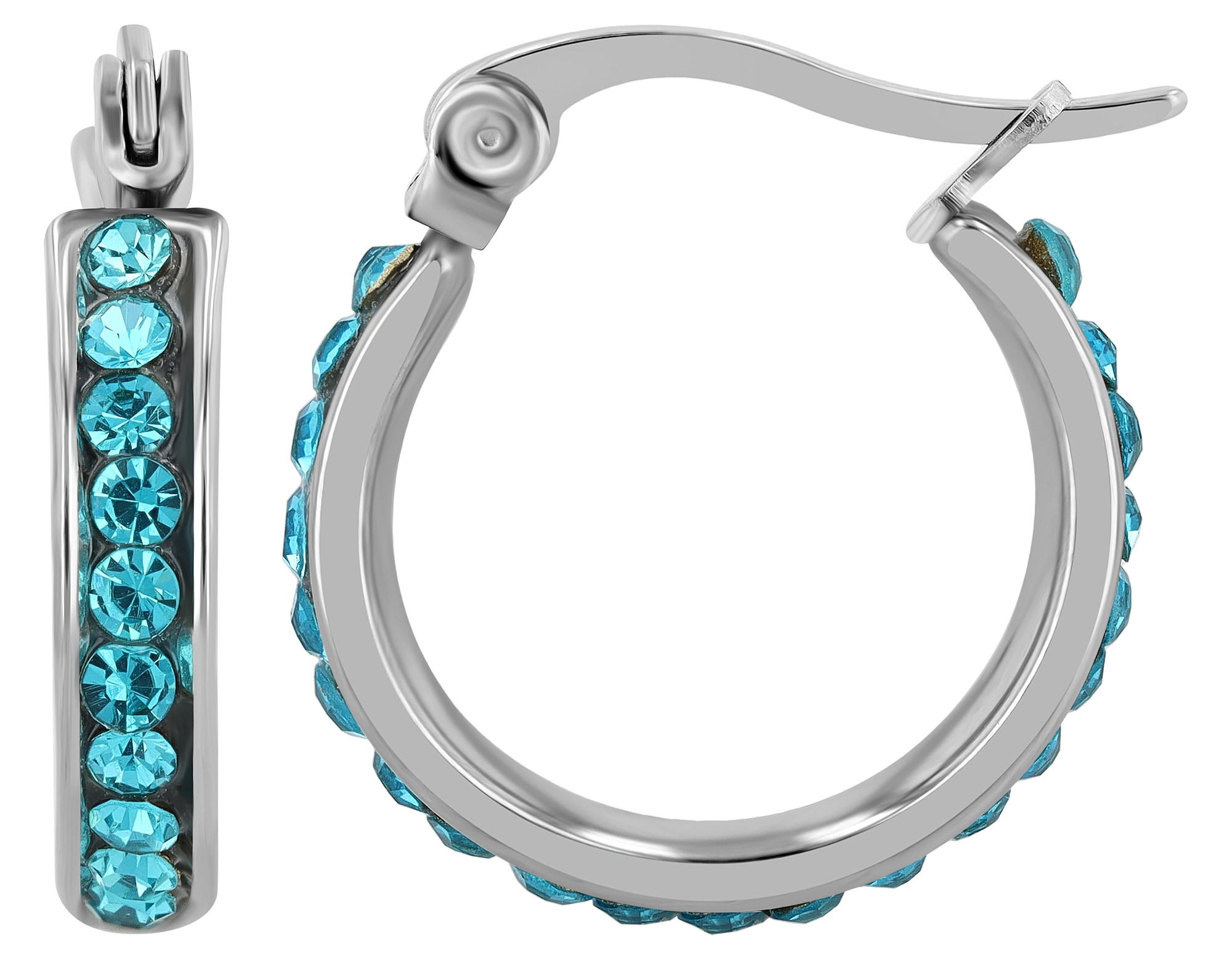 Adelia´s Paar Creolen "Ohrringe – Creole aus Edelstahl mit Strass Steinchen" Schöne Geschenkidee zum einen besonderen Tag