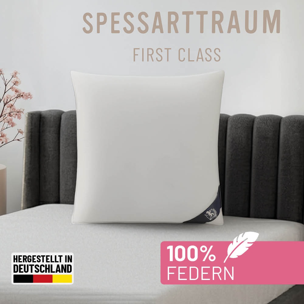 SPESSARTTRAUM "FIRST CLASS, Kopfkissen 1-tlg. oder 2-tlg. 40x80 oder 80x80 cm" Füllung: 100% Federn 1 Stk. tlg. hergestellt in Deutschland, allergikerfreundlich, im Set günstiger