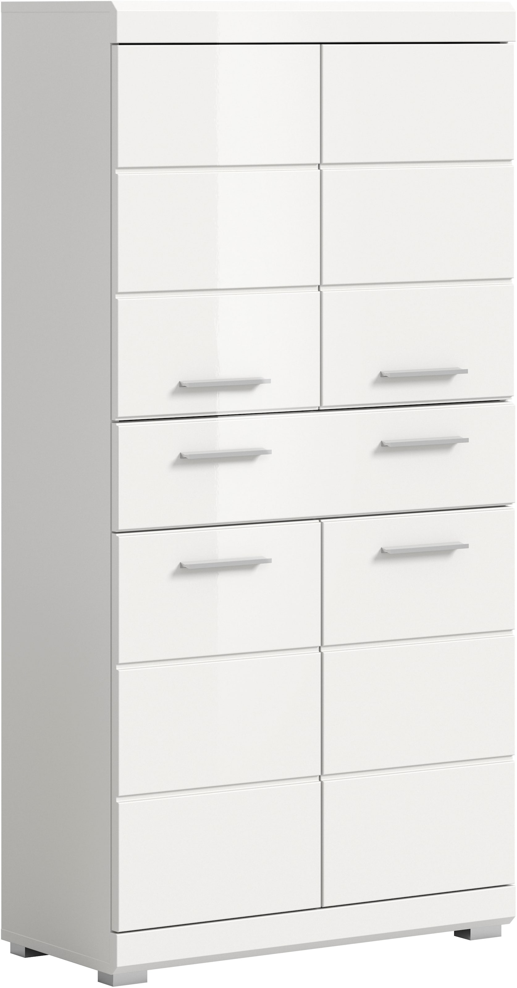welltime Midischrank "SIENA, Breite 74cm, 4 Türen, 1 Schubkasten, 4 Fächer, MDF-Front" TOPSELLER, in verschiedenen Farben erhältlich, Badmöbel, Badschrank, Schrank, Bad