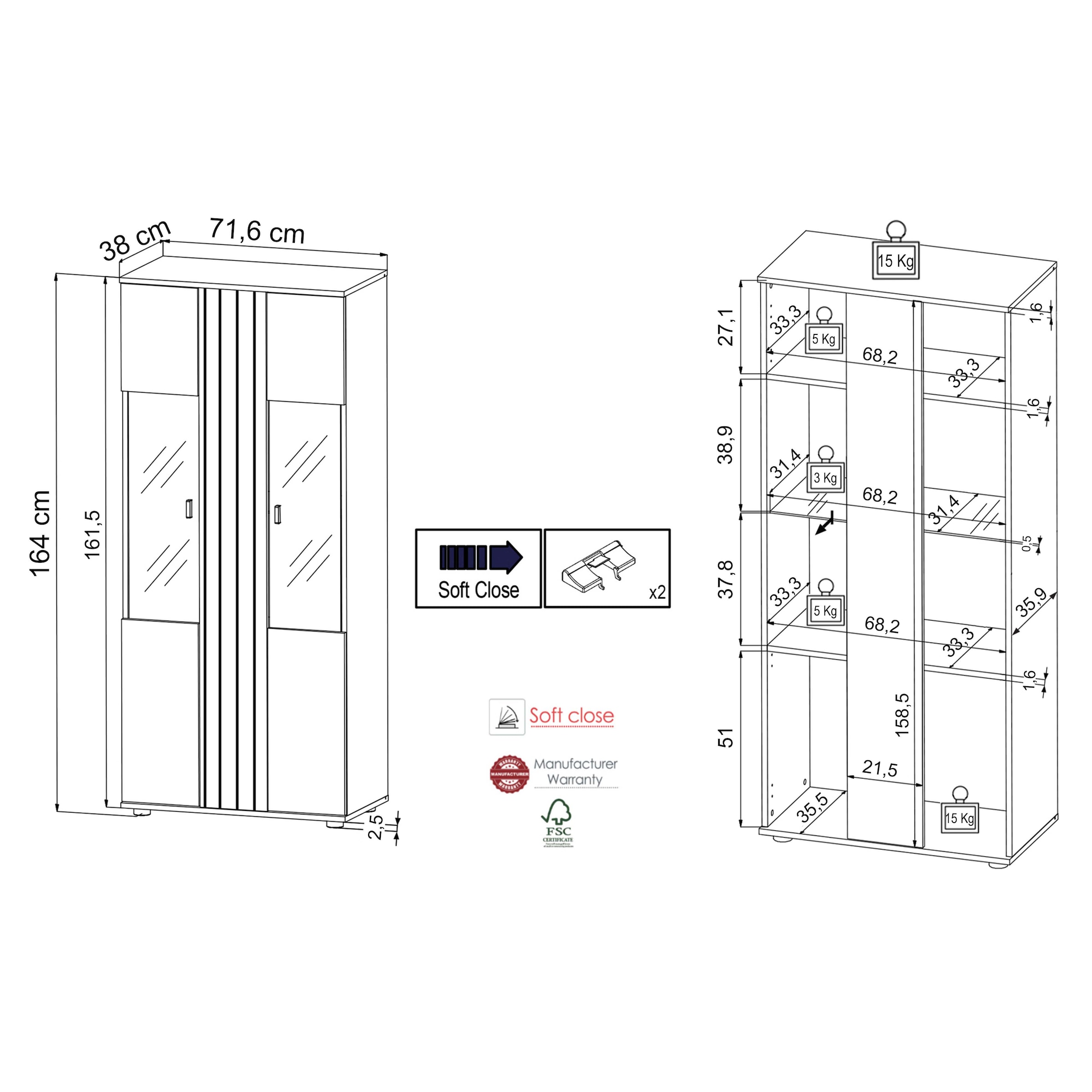 INOSIGN Glasvitrine »SOLEA Glasvitrine«, (1 St.)