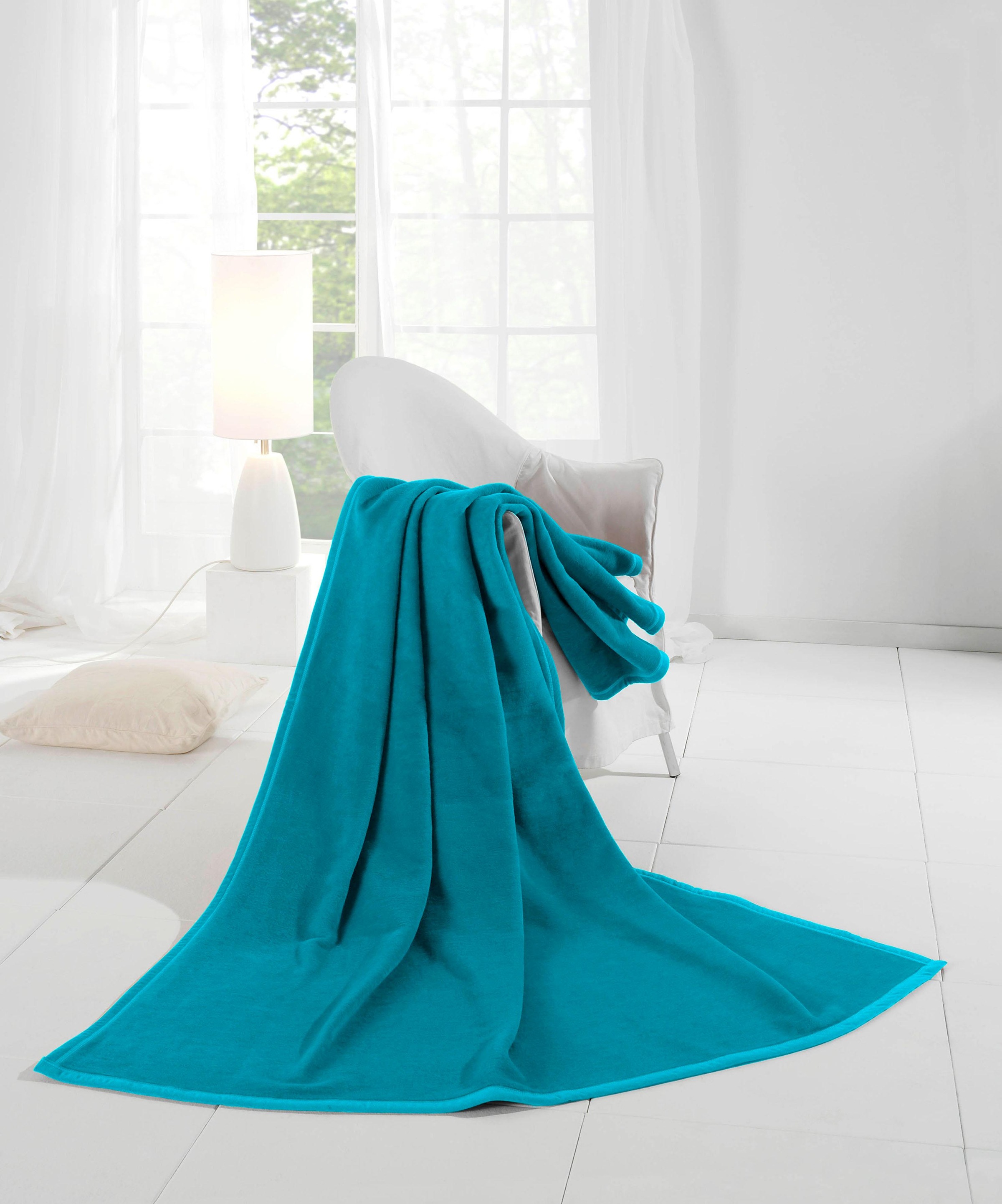 Biederlack Wohndecke »Uno Cotton«, in schönen Unifarben, Kuscheldecke