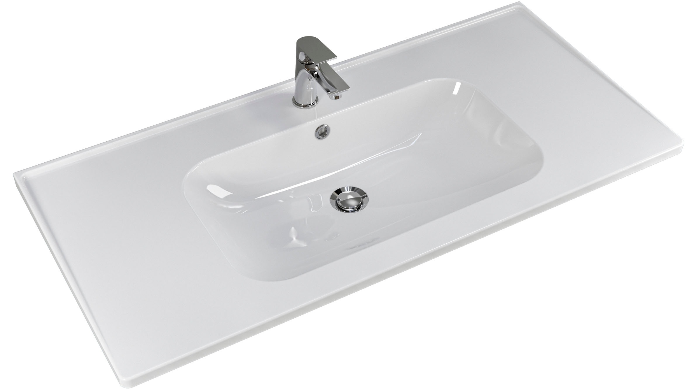 Saphir Badmöbel-Set »Trentino 2-teilig Keramik-Waschtisch, Spiegelschrank mit LED-Leuchte«, (3 St.), Badmöbel-Set 109cm breit, inkl. Türdämpfer, 3 Türen, 2 Auszügen