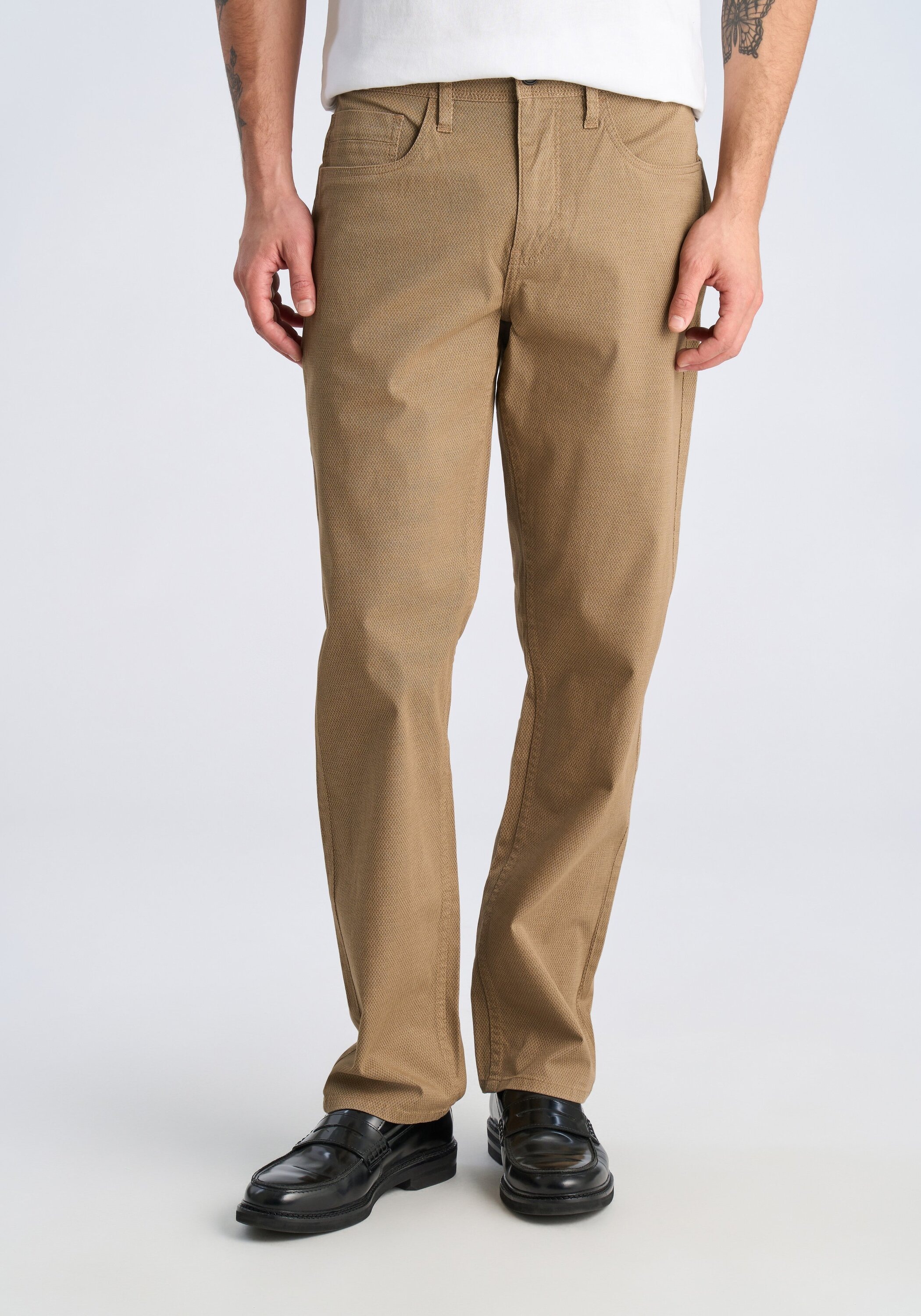 LINDBERGH Herren 5-Pocket-Hose "5-Pocket Hosen Relaxed Loose Fit"sand, Gr. 36, Obermaterial: 98% Baumwolle, 2% Elasthan, Hosen