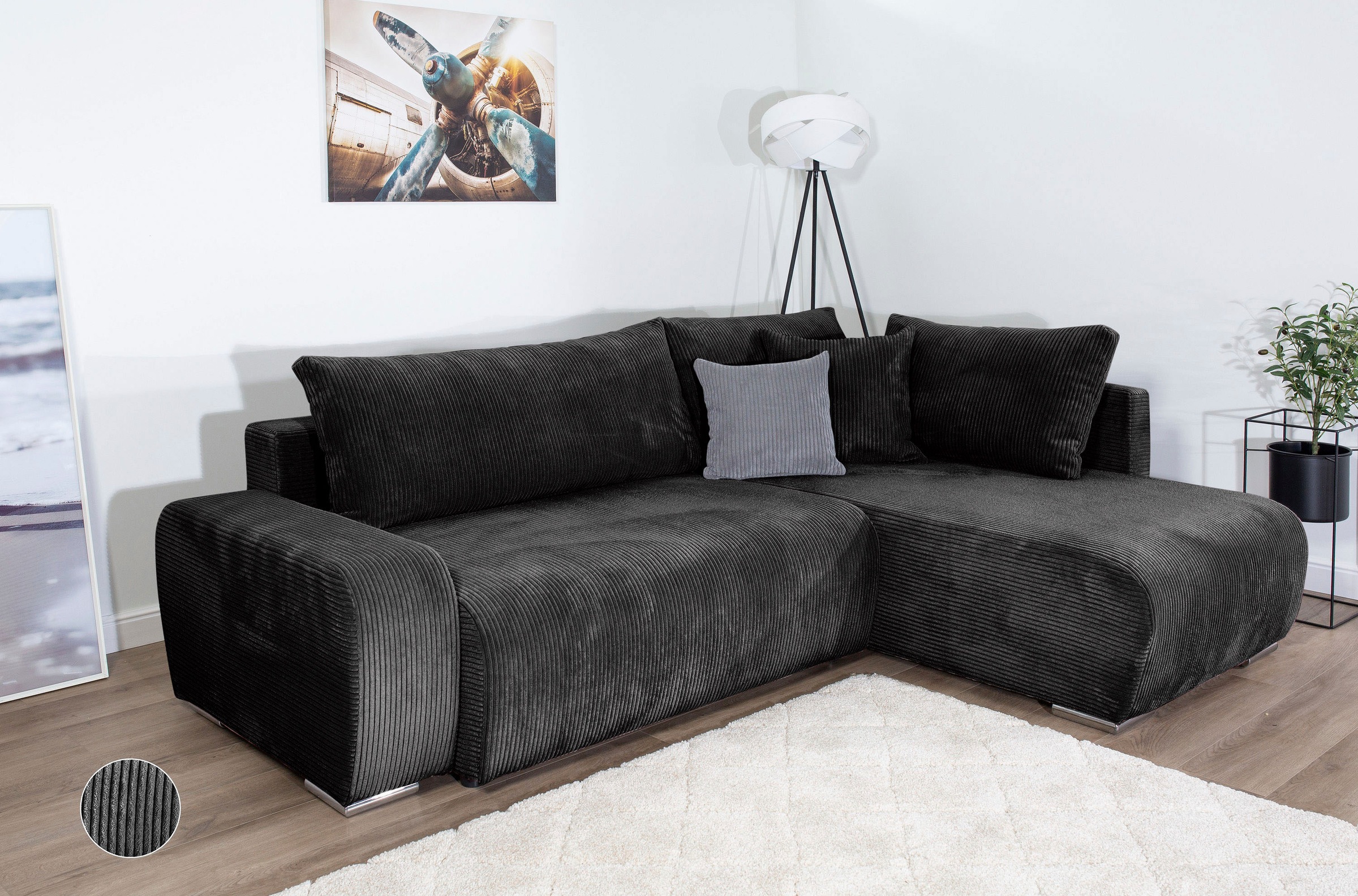 Thumbnail - COLLECTION AB Ecksofa "Poppy, L-Form, Breite 227 cm mit Schlaffunktion" inkl. Schlaffunktion und Bettkasten