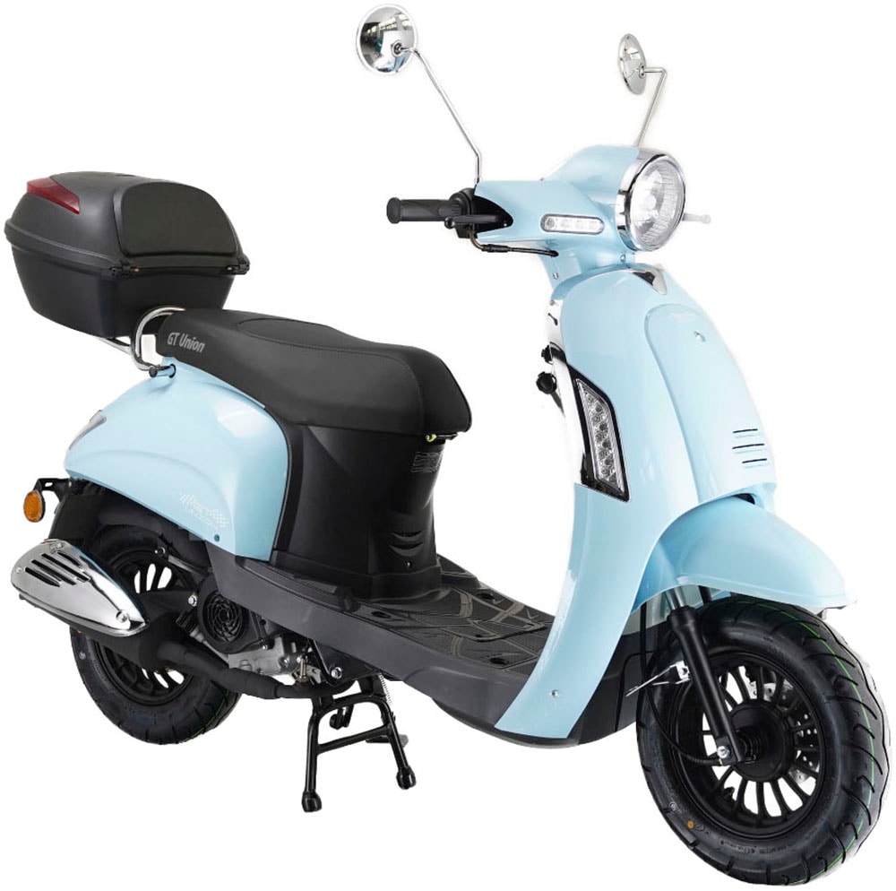 GT UNION Motorroller "Massimo 45", mit Topcase, 45 km/h, blau, Motorroller, Luftgekühlter Motor