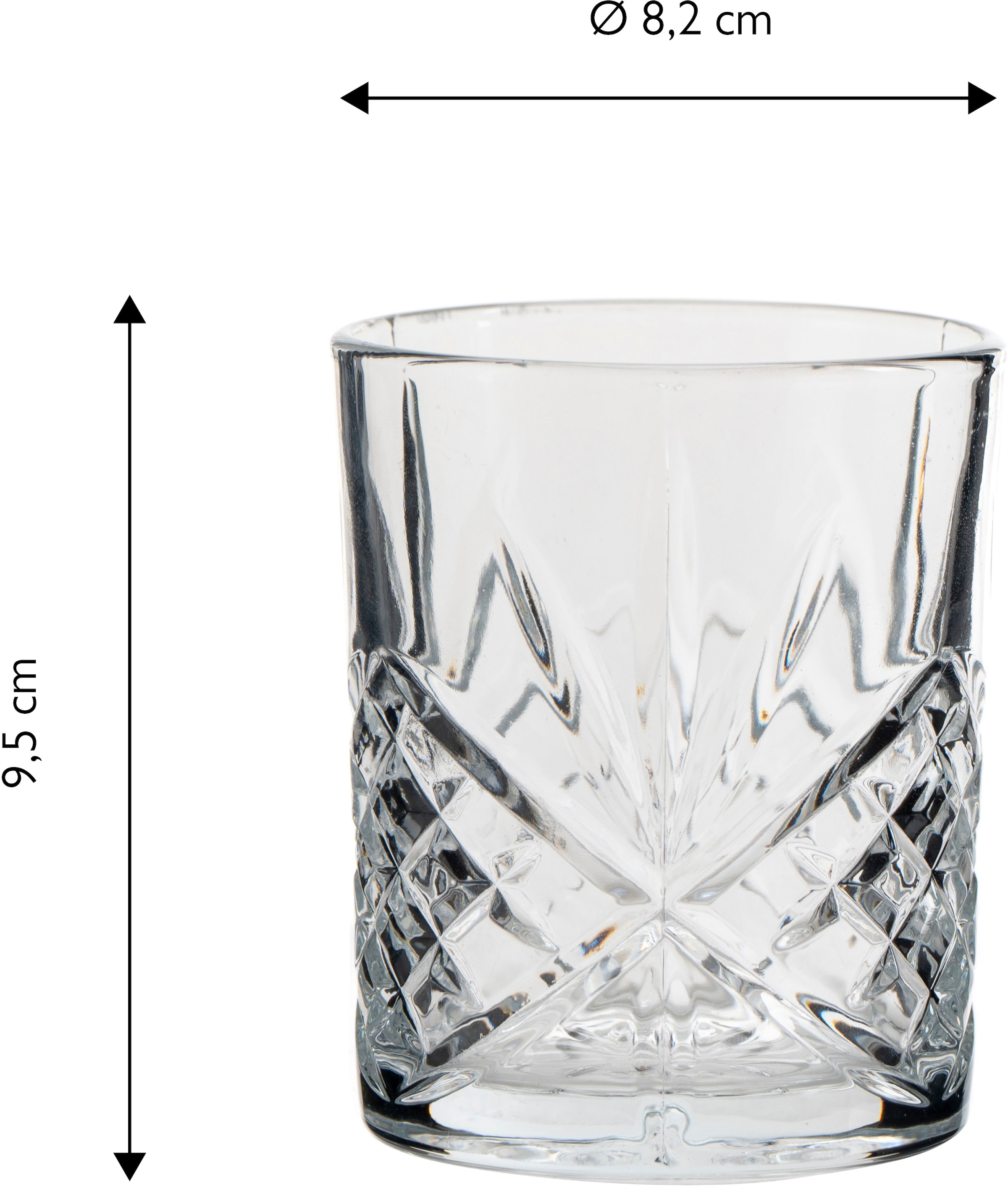ECHTWERK Whiskyglas »Tumbler Set ca. 330ml«, (Set, 4 tlg.), mit Schliffoptik und Reliefstruktur