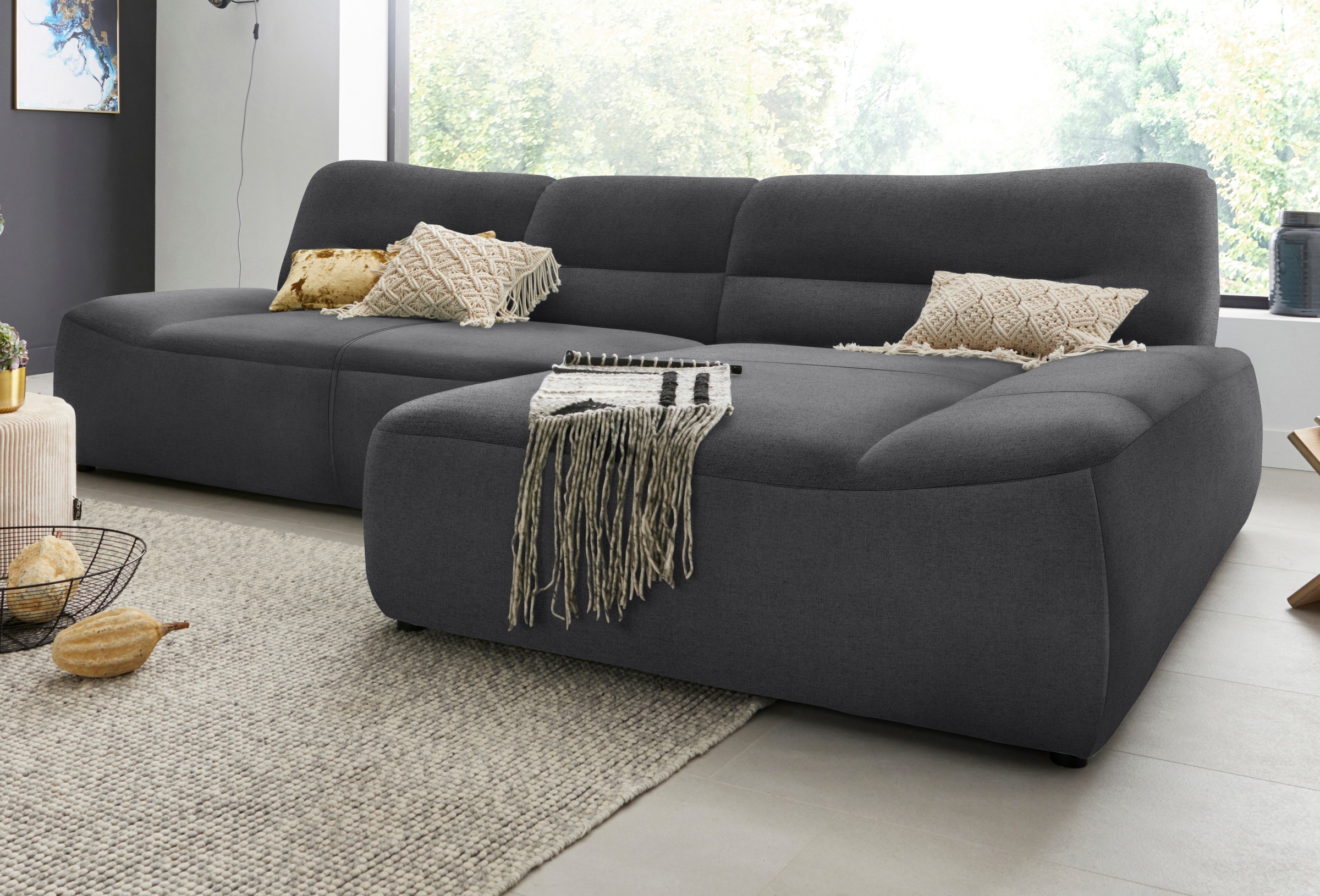 DOMO collection Ecksofa "Cesena moderne Polsterecke mit flachen Armlehnen, günstig online kaufen