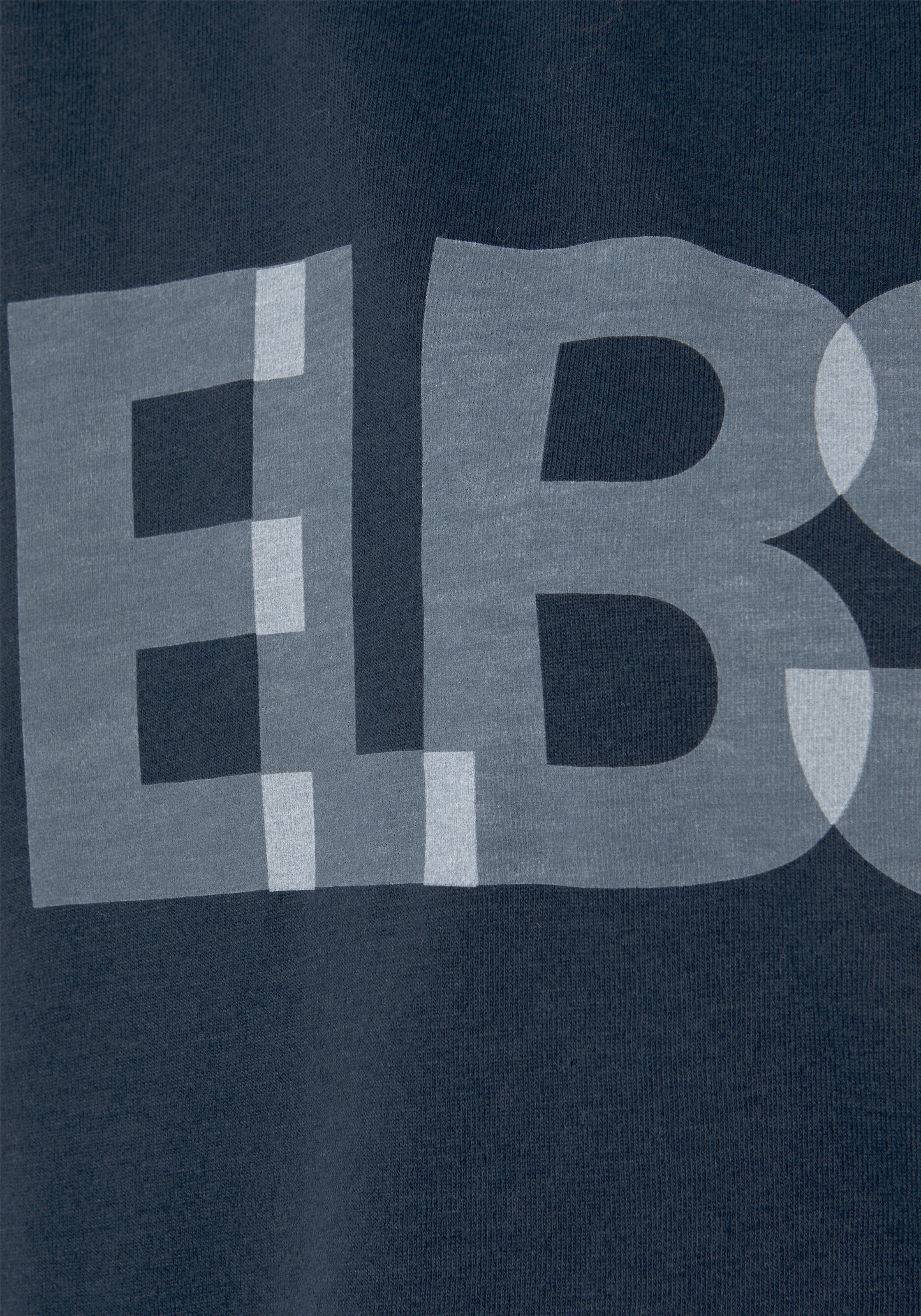 BAUR | lockere Baumwoll-Mix, Passform 3/4-Arm-Shirt, Elbsand für kaufen mit Logodruck,