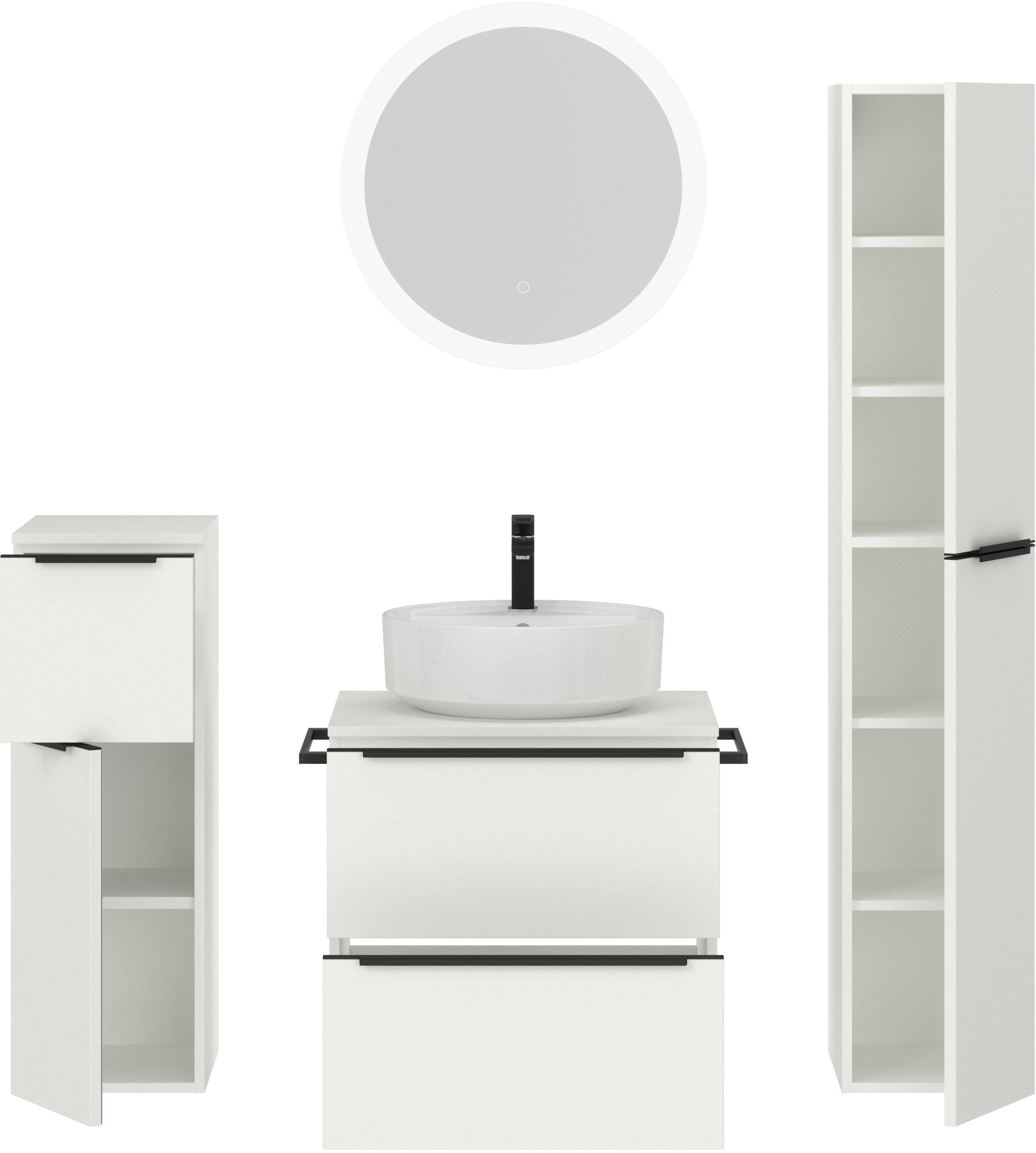 nobilia® Badmöbel-Set »Alvene« vormontiert, mit Soft-Close, 4 Stk. tlg.